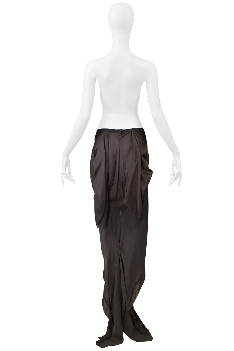 RICK OWENS  MUD BROWN MERMAID SKIRT 2004