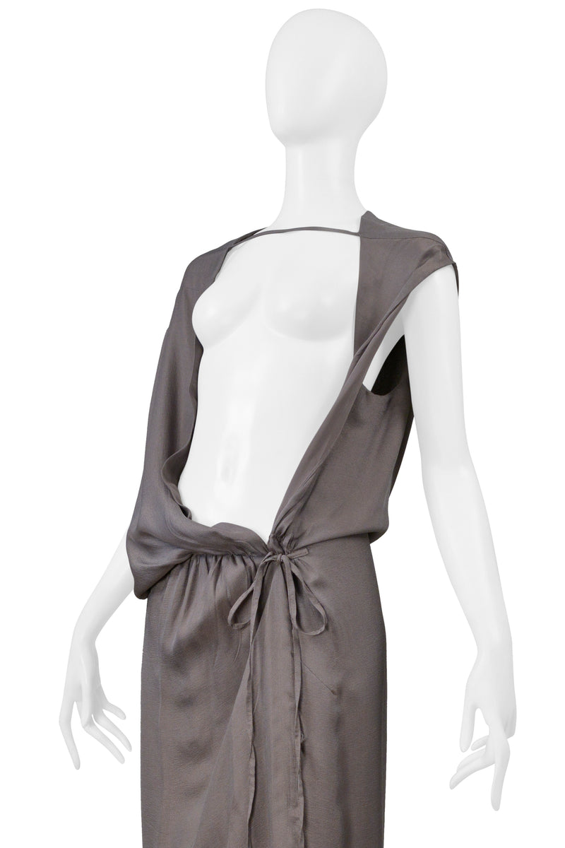 RICK OWENS ONION TONE SILK WRAP DRESS WITH OPEN FRONT 2004