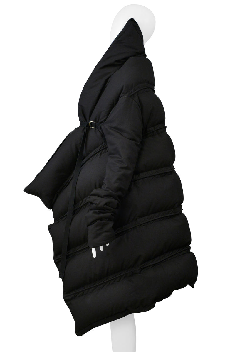 RICK OWENS BLACK SCULPTURAL PUFFER COAT AW 2006