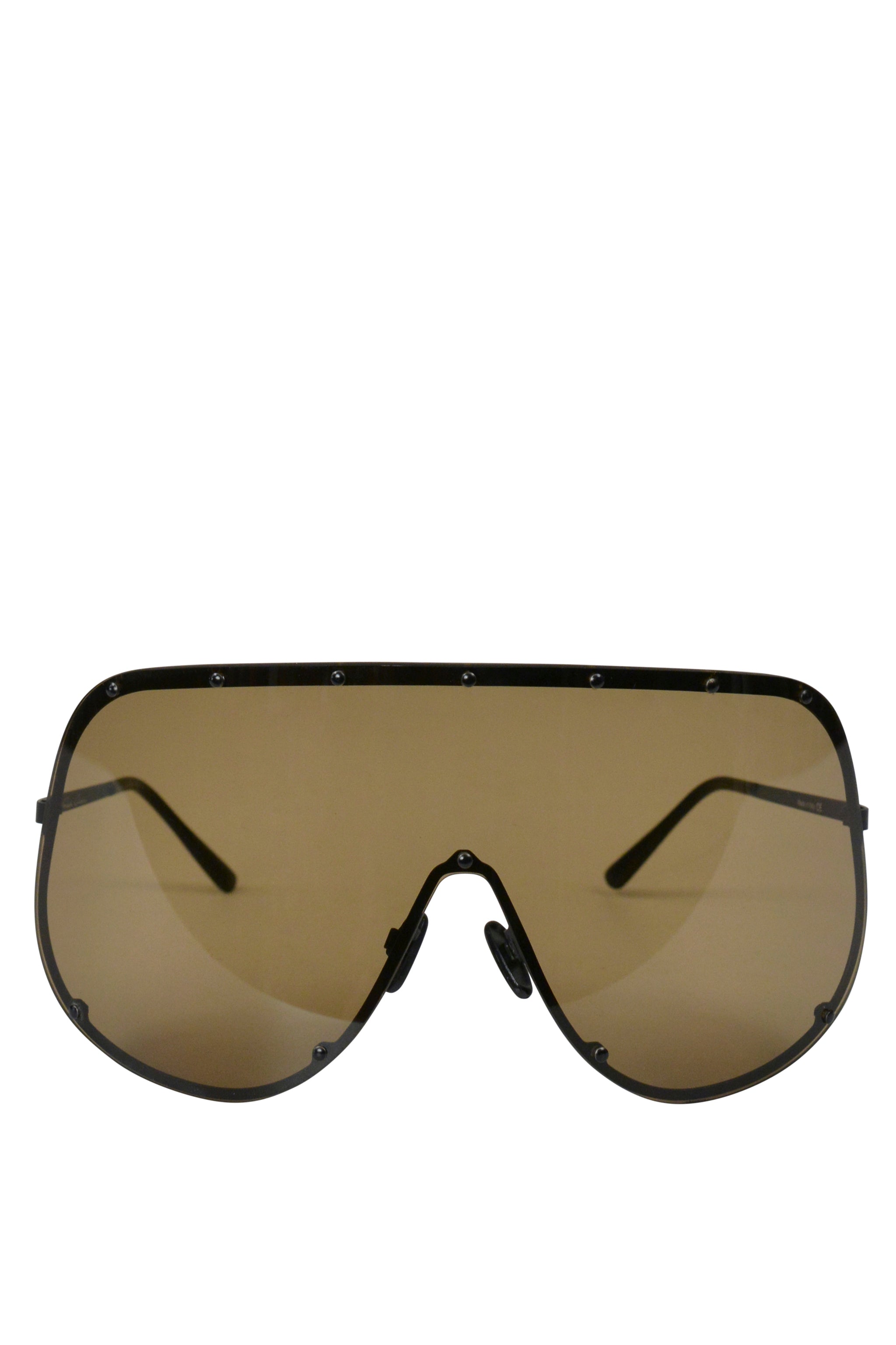 RICK OWENS BLACK OVERSIZED SHIELD SUNGLASSES