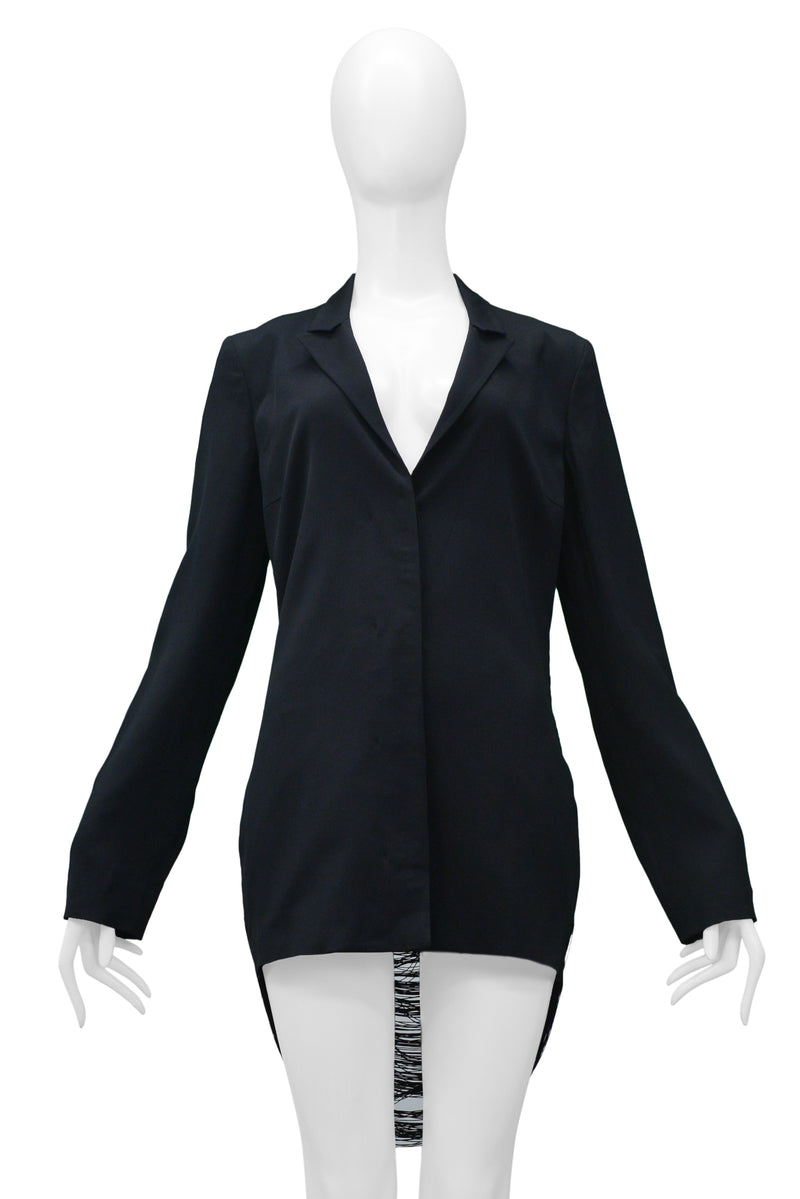 JIL SANDER BY RAF SIMONS NAVY FRINGE BLAZER 2009