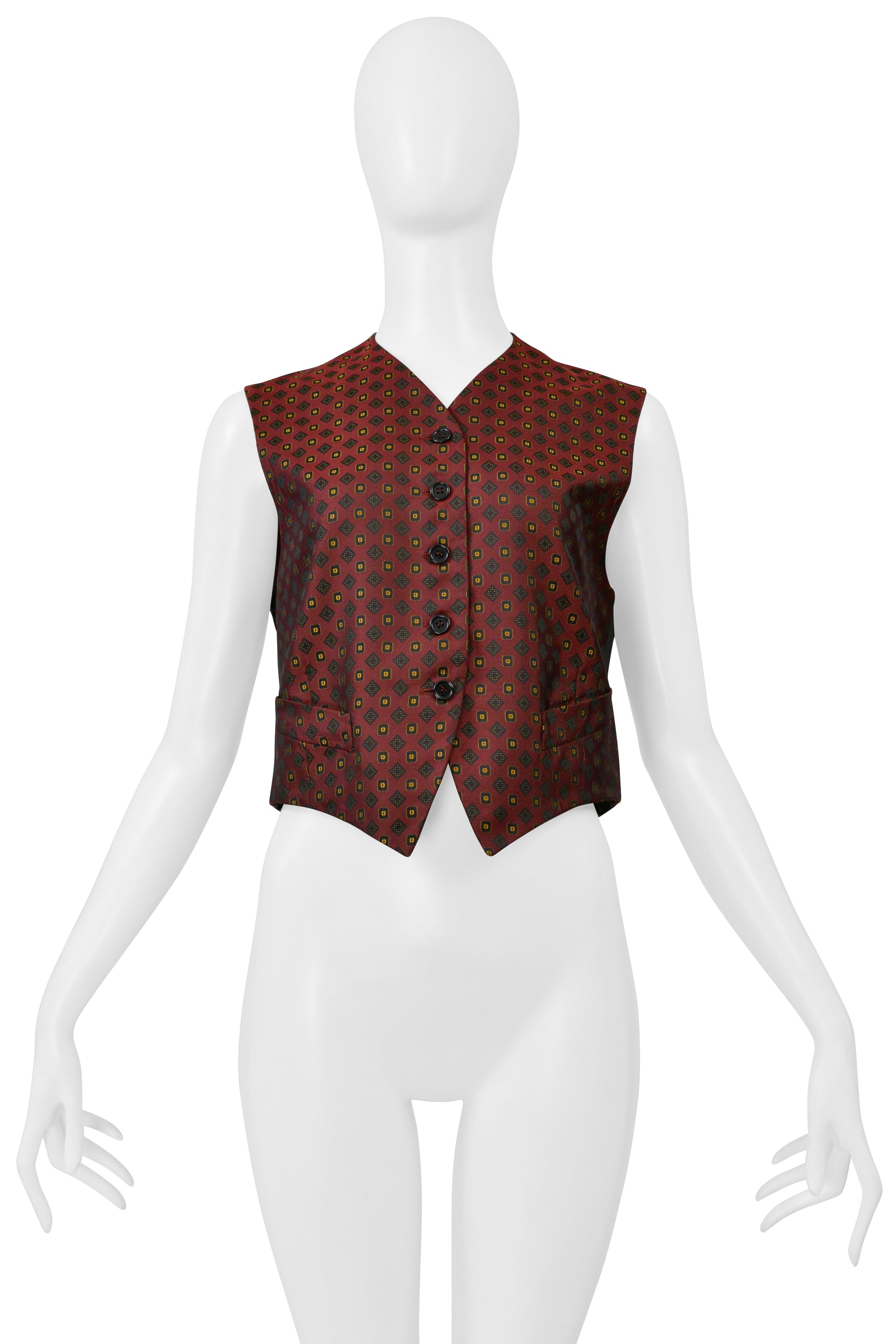 ROMEO GIGLI BURGUNDY CROPPED VEST 1986