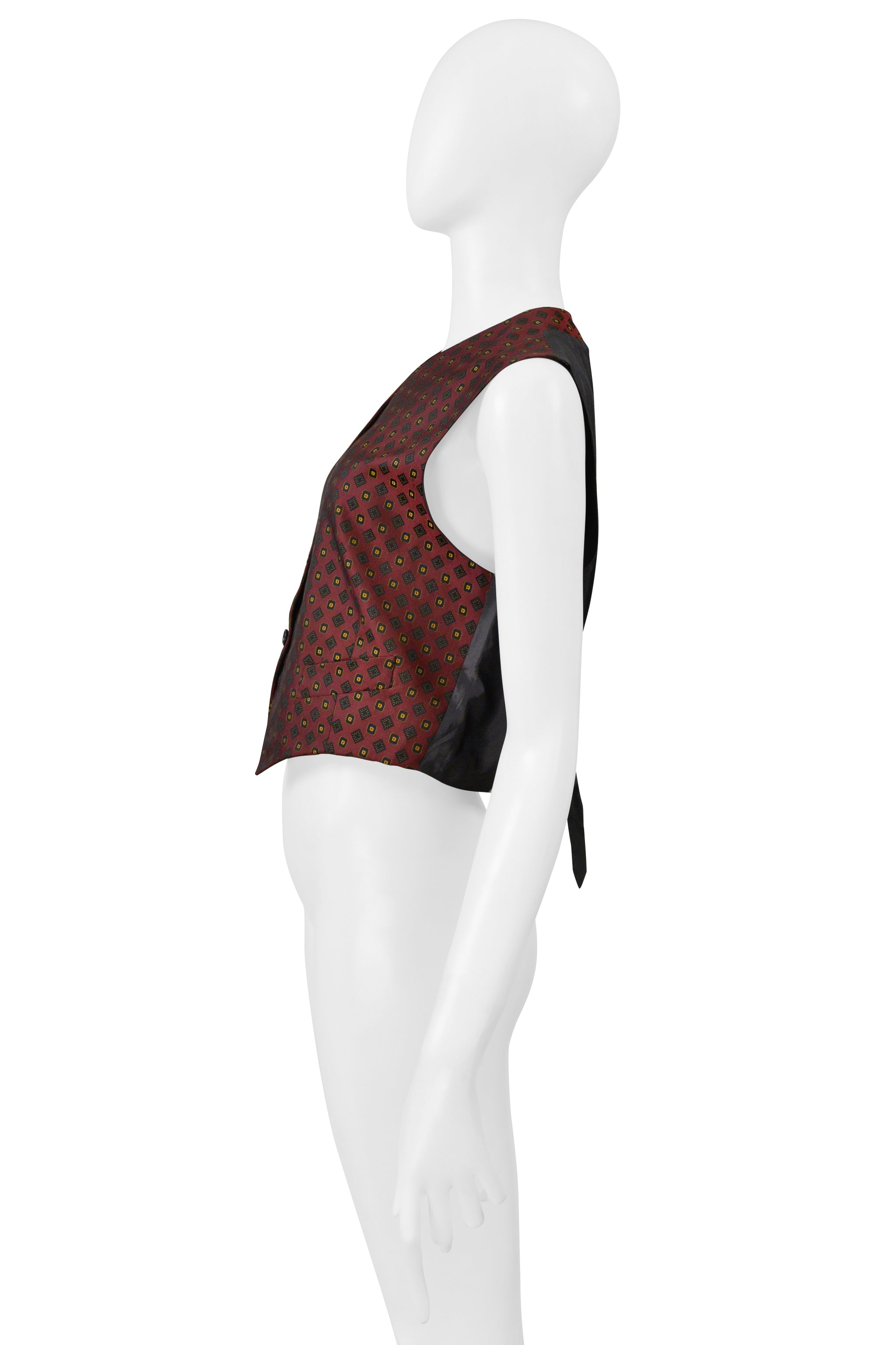 ROMEO GIGLI BURGUNDY CROPPED VEST 1986