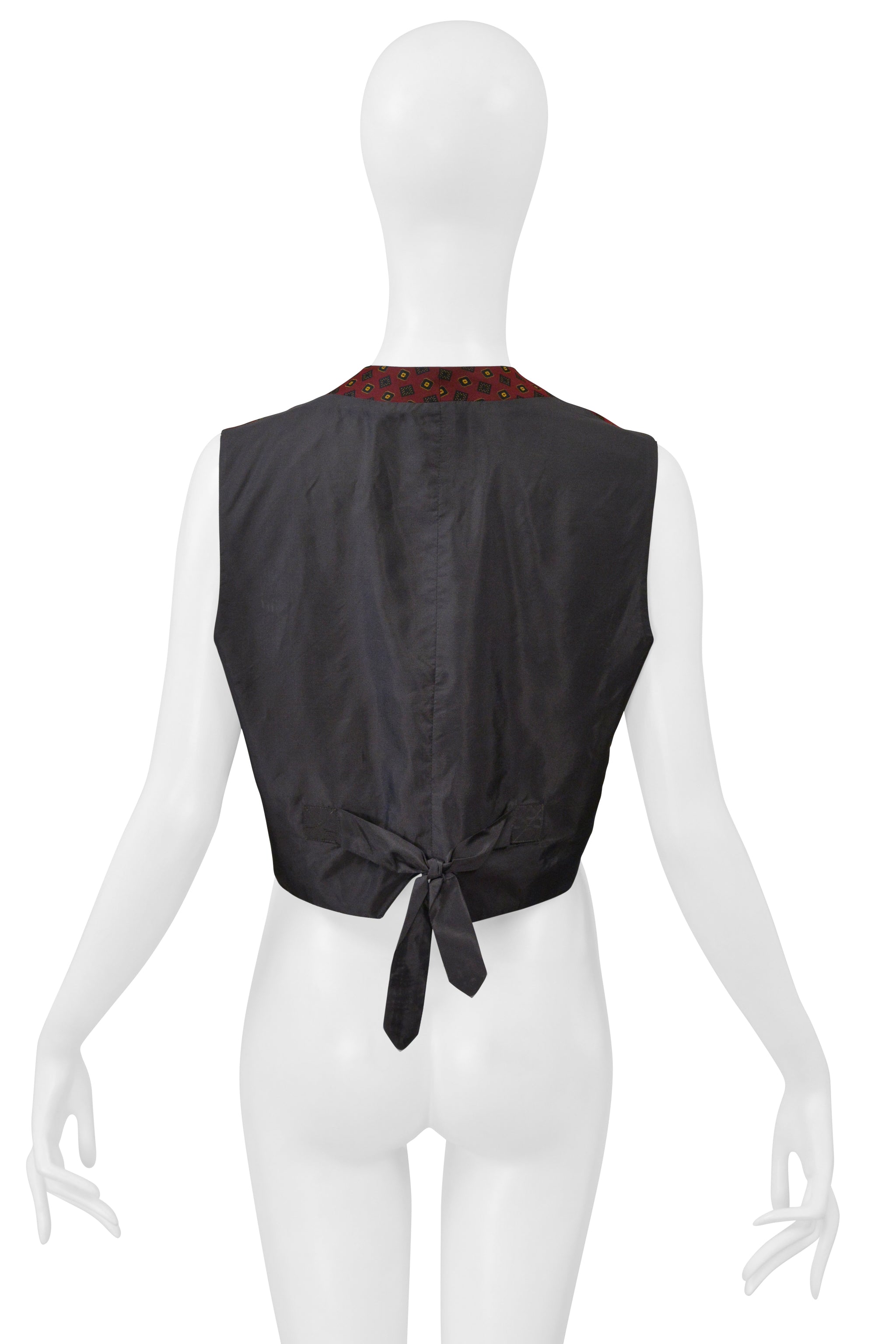 ROMEO GIGLI BURGUNDY CROPPED VEST 1986