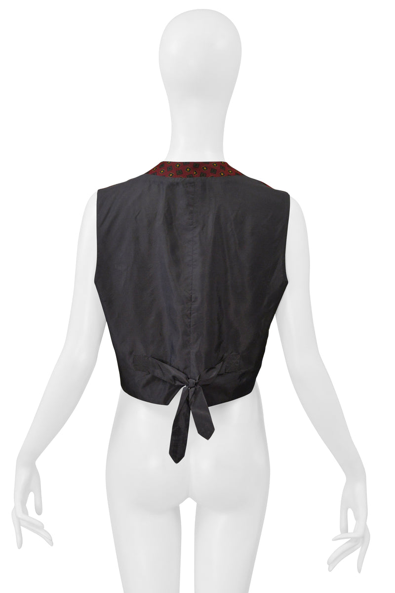 ROMEO GIGLI BURGUNDY CROPPED VEST 1986