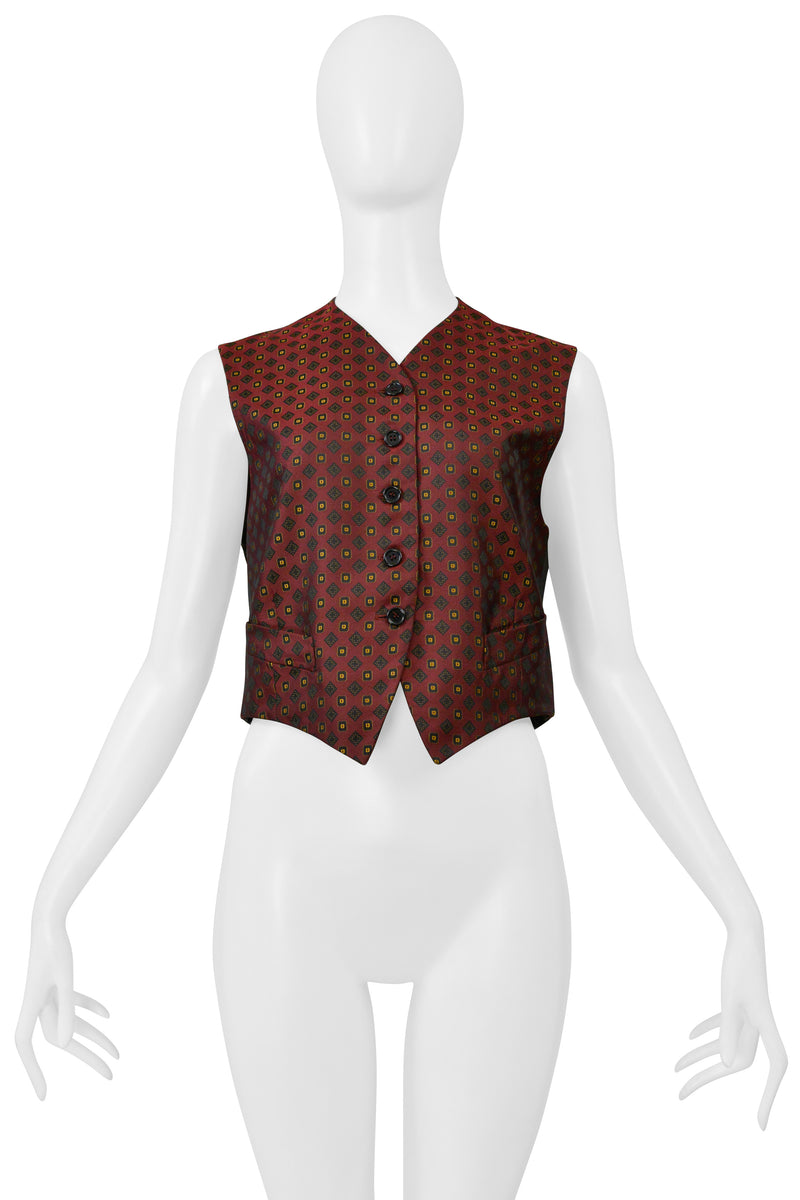 ROMEO GIGLI BURGUNDY CROPPED VEST 1986