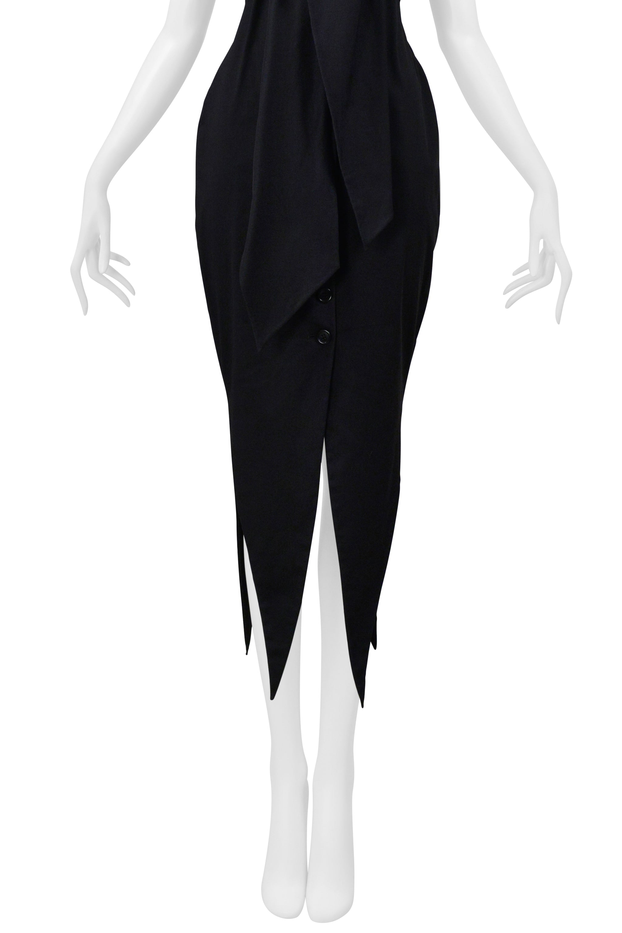 ROMEO GIGLI BLACK COLD DRESS DRESS WITH MULTIPLE STRAPS 1995