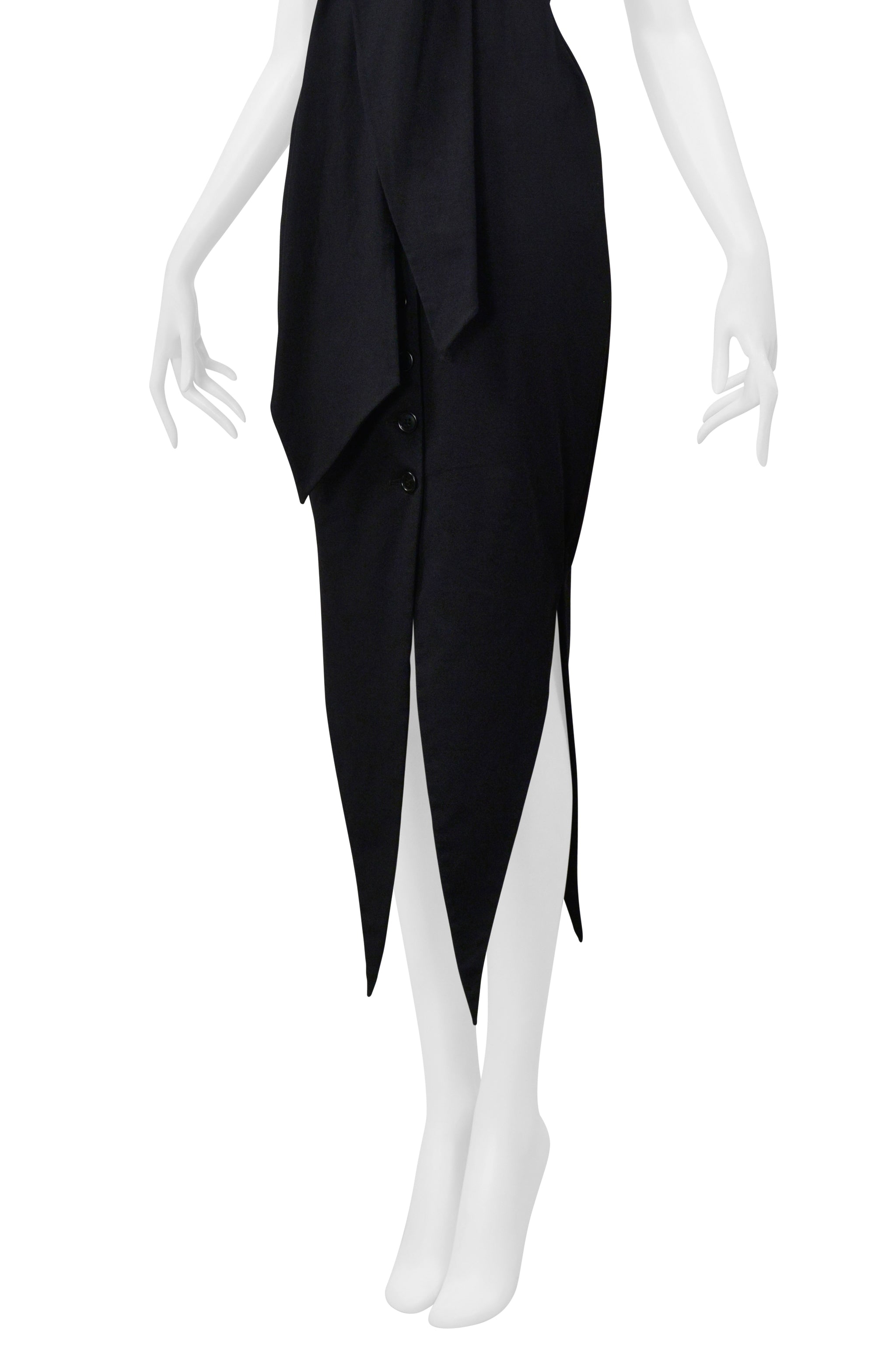 ROMEO GIGLI BLACK COLD DRESS DRESS WITH MULTIPLE STRAPS 1995