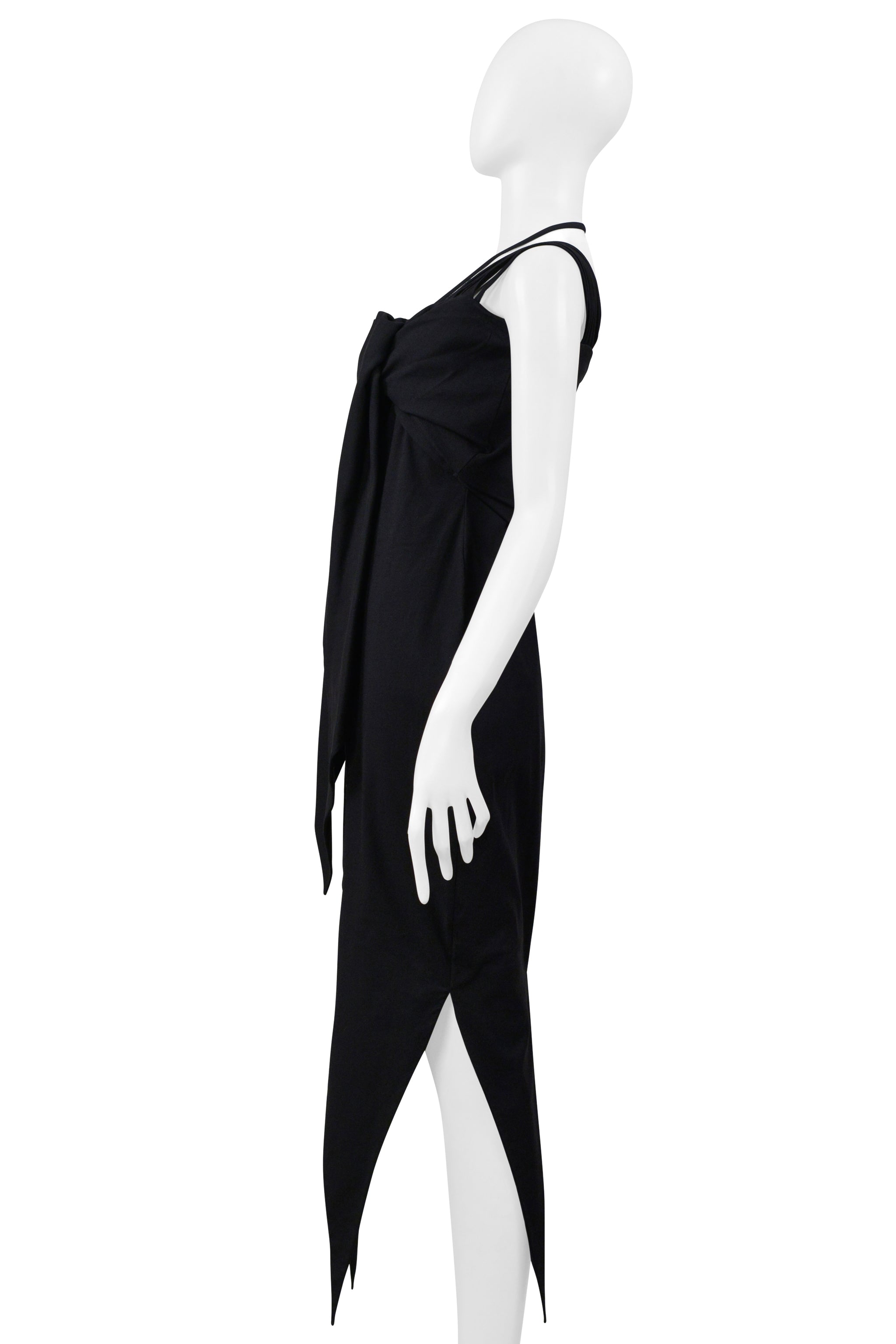 ROMEO GIGLI BLACK COLD DRESS DRESS WITH MULTIPLE STRAPS 1995