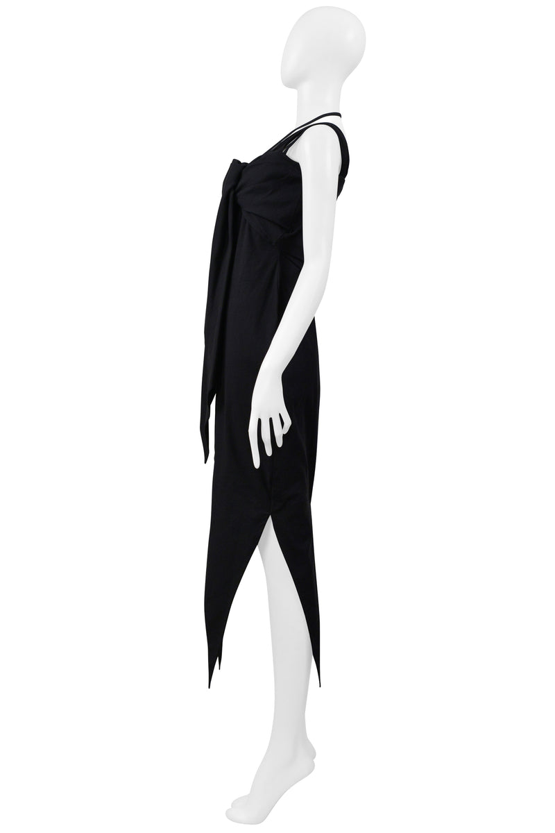 ROMEO GIGLI BLACK COLD DRESS DRESS WITH MULTIPLE STRAPS 1995