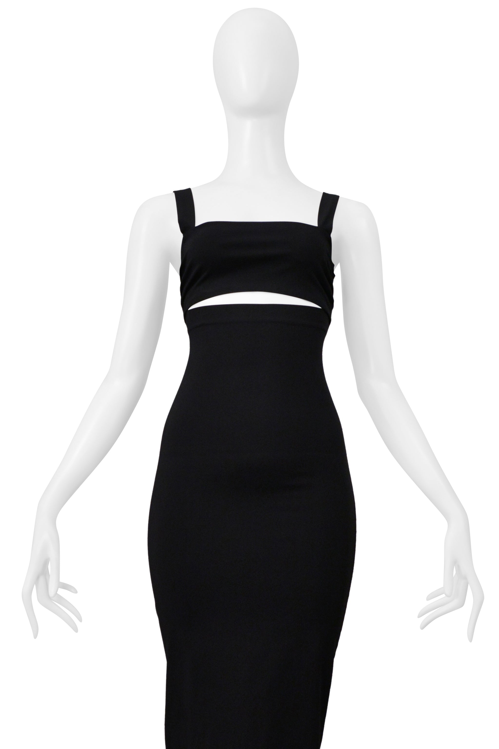 ROMEO GIGLI BLACK MIDRIFF SLIT DRESS