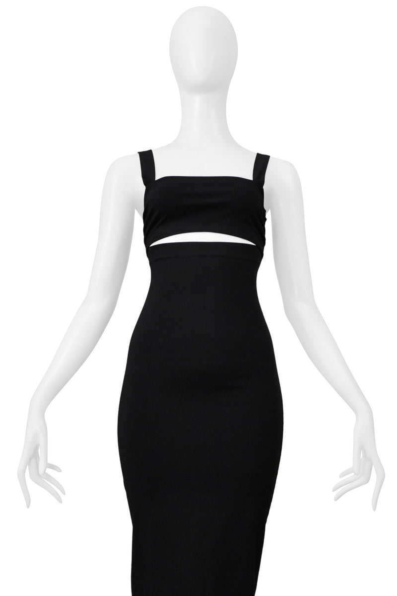 ROMEO GIGLI BLACK MIDRIFF SLIT DRESS