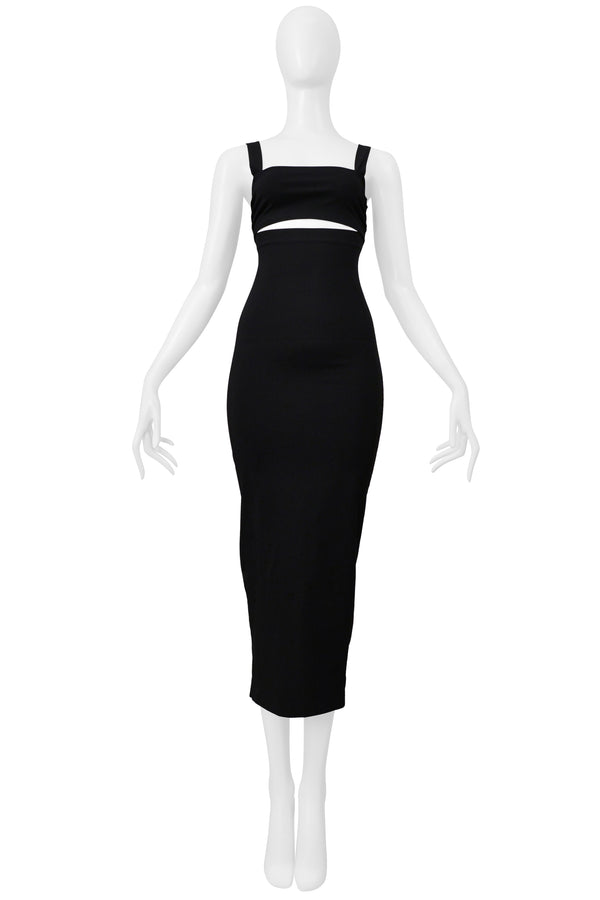 ROMEO GIGLI BLACK MIDRIFF SLIT DRESS