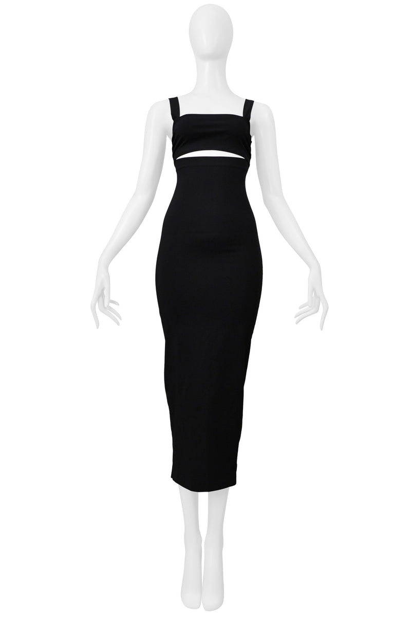 ROMEO GIGLI BLACK MIDRIFF SLIT DRESS