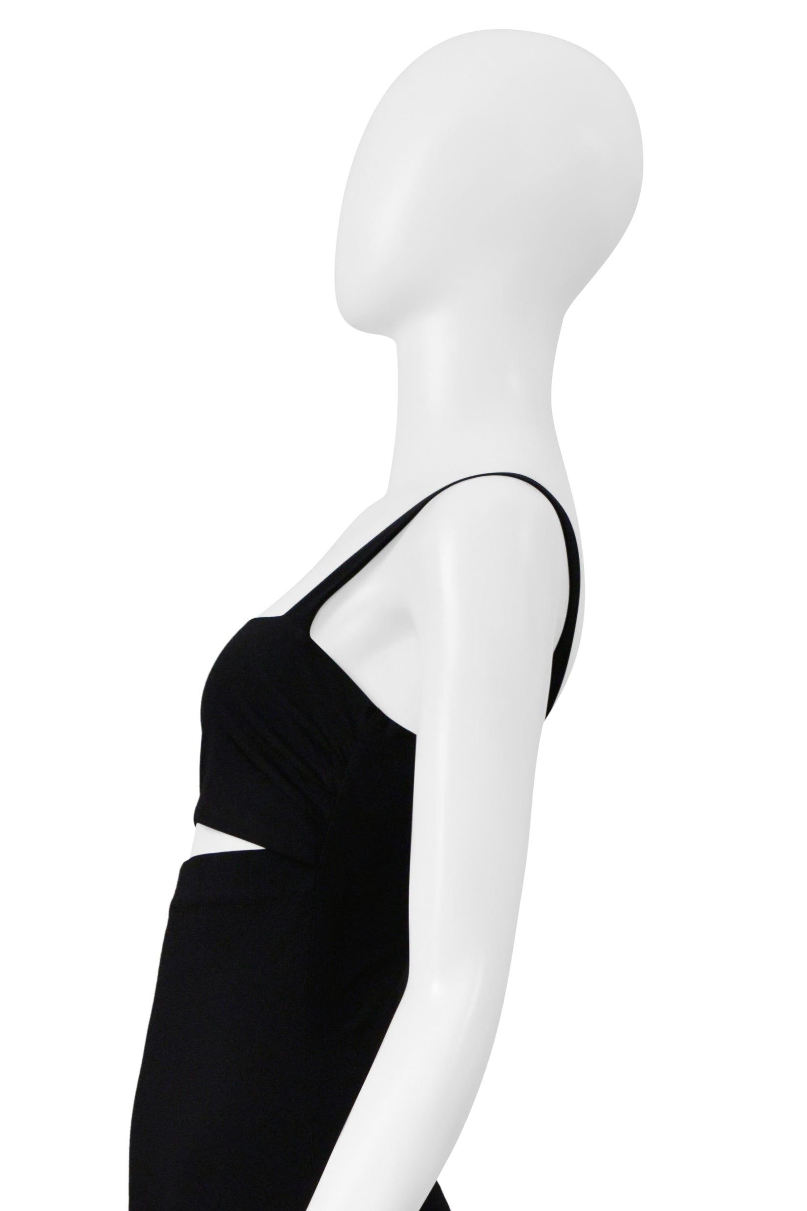 ROMEO GIGLI BLACK MIDRIFF SLIT DRESS