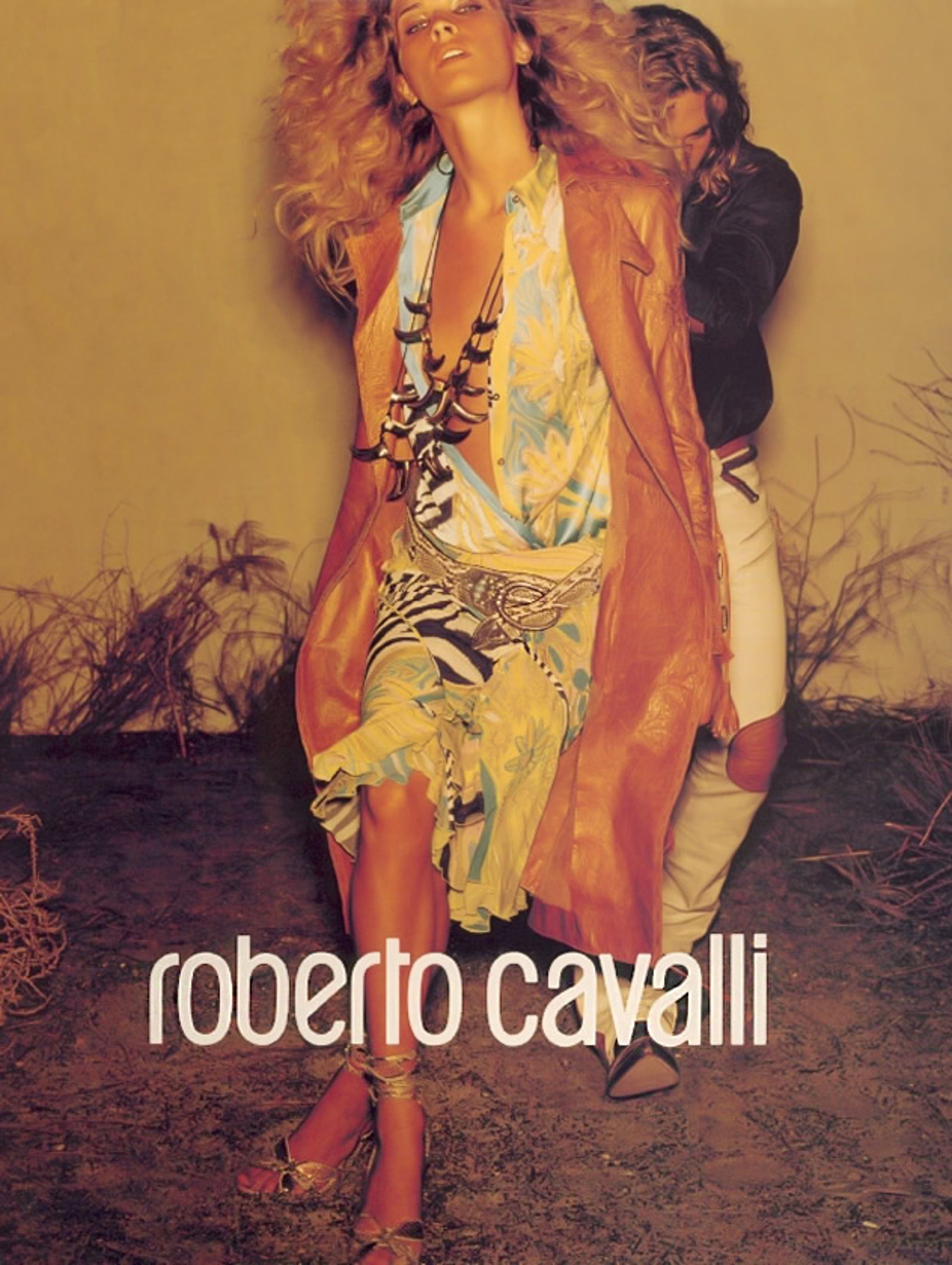 ROBERTO CAVALLI ZEBRA & FLORAL MULTI PRINT MAXI DRESS