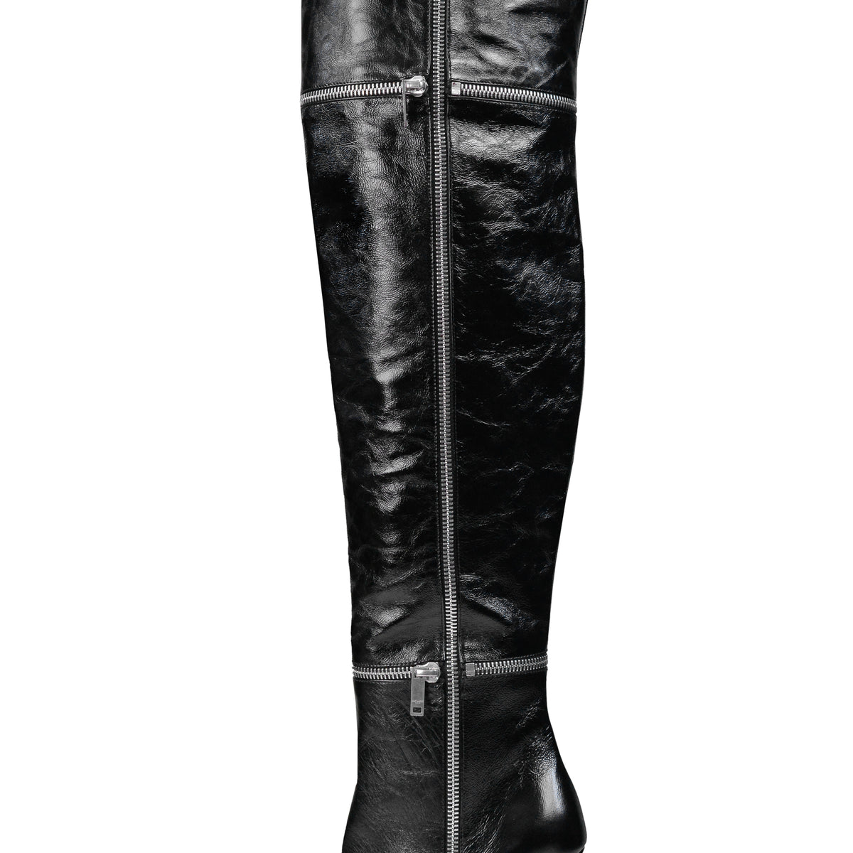SAINT LAURENT PARIS BY HEDI SLIMANE FETISH 105 BLACK LEATHER ZIPPER BO