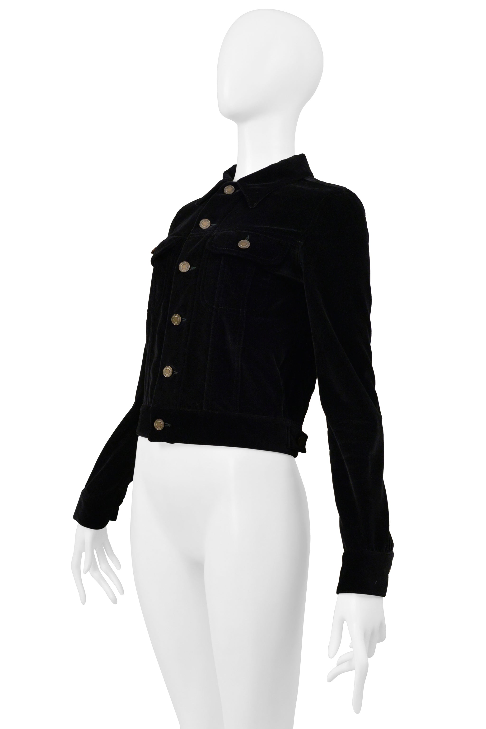 SAINT LAURENT PARIS BY HEDI SLIMANE BLACK VELVET JACKET WITH STUDDED MUSICAL NOTES 2016