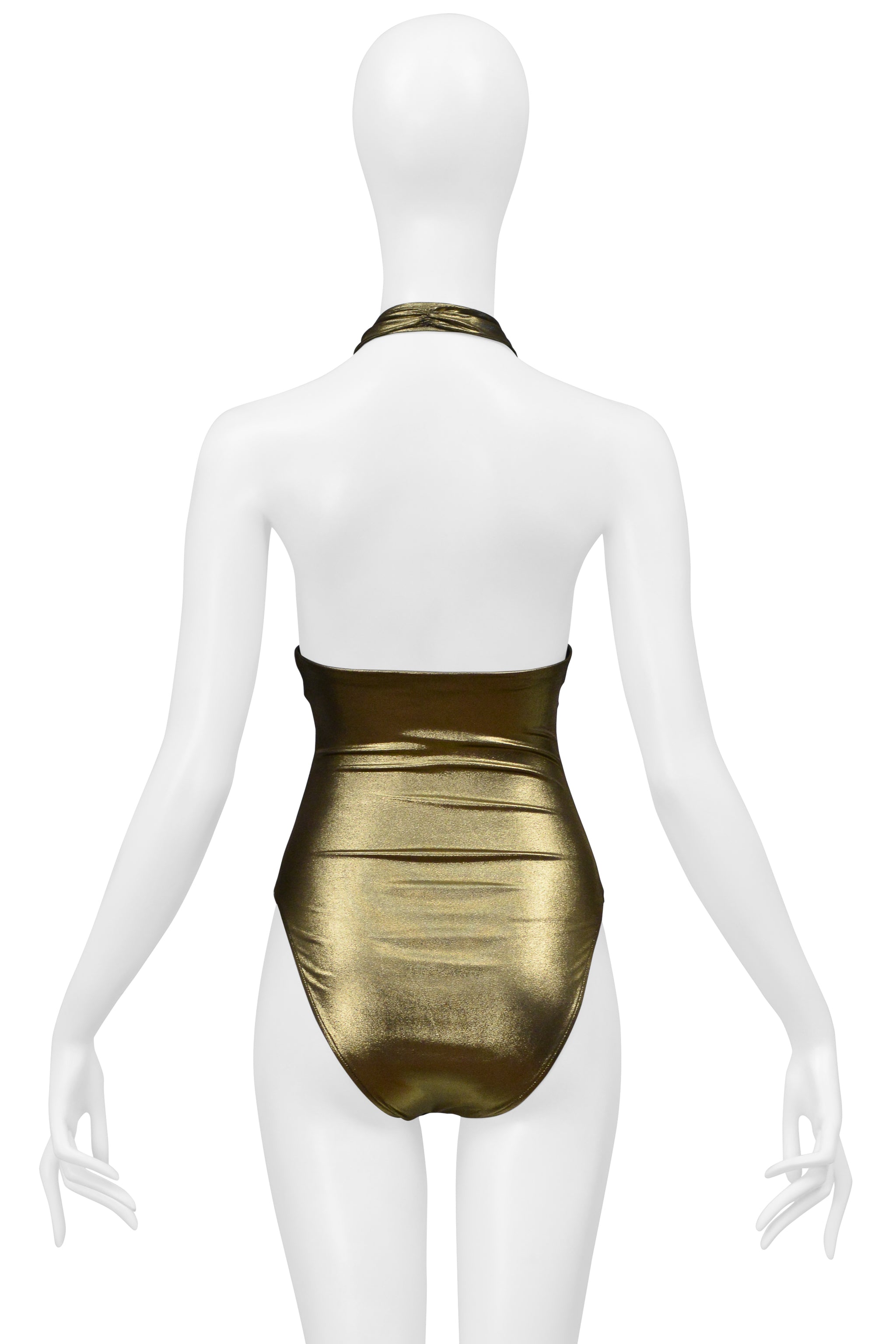 SAINT LAURENT PARIS GOLD DEEP V BODYSUIT 2016