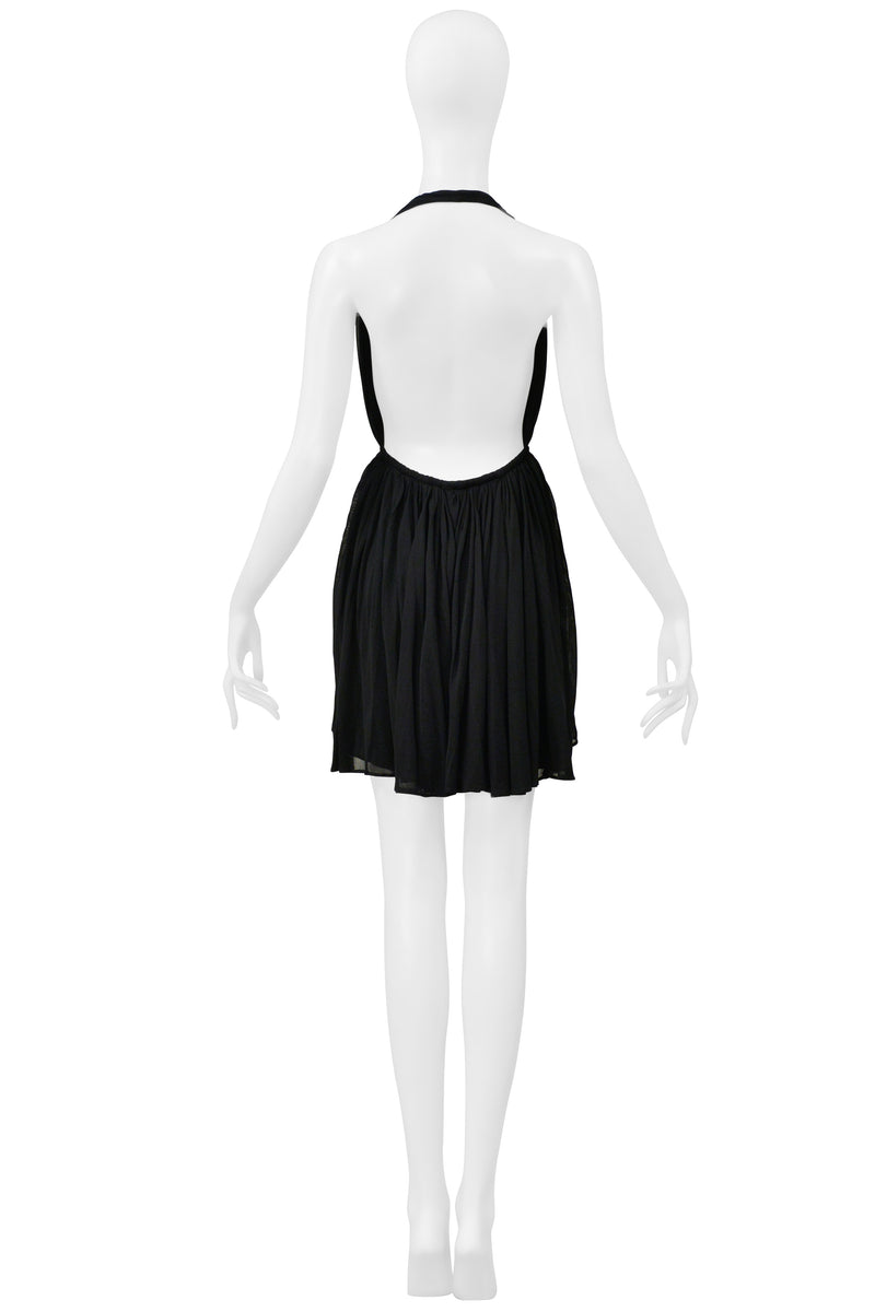 SAINT LAURENT PARIS BLACK MINI GODDESS DRESS 2020