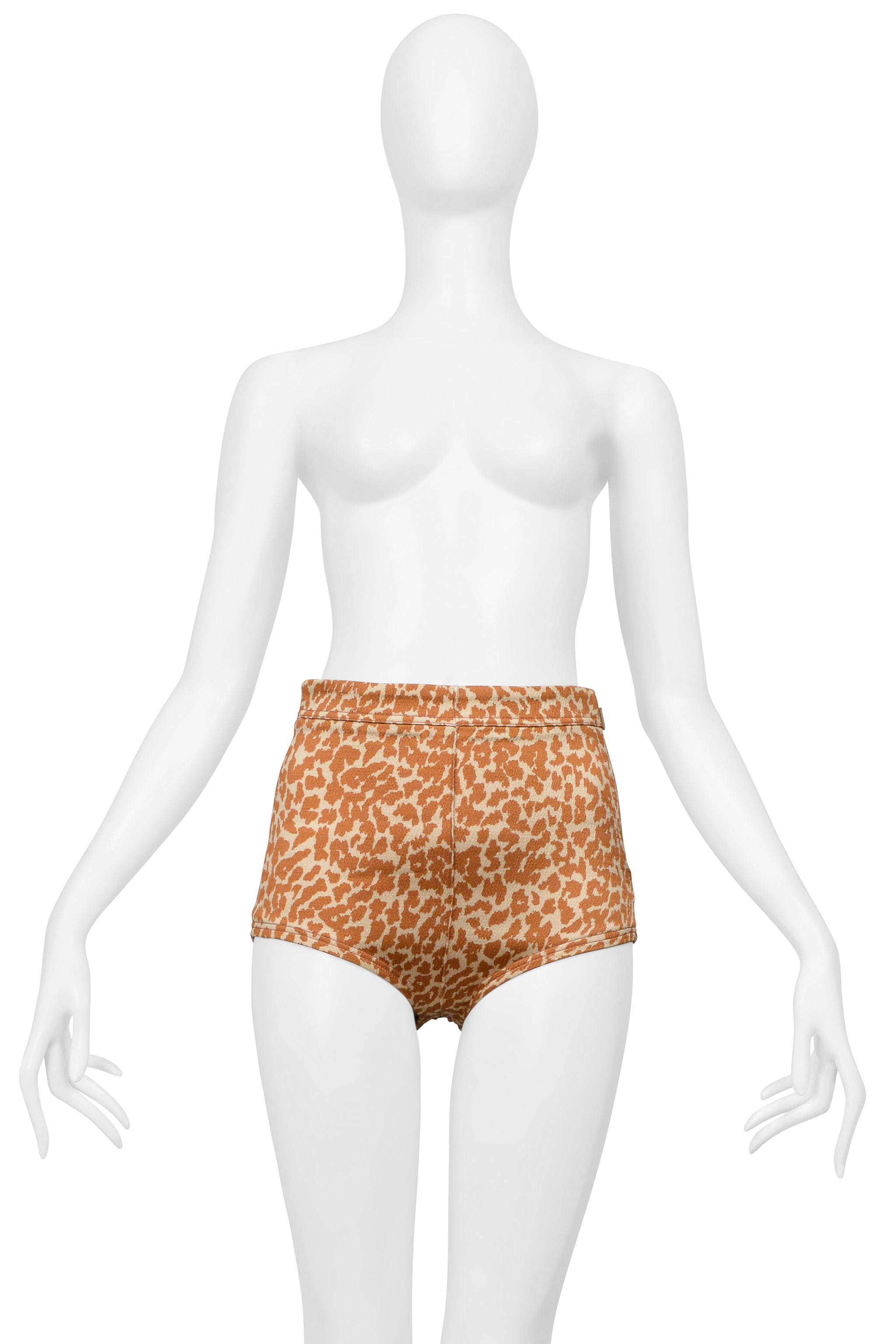 SAINT LAURENT PARIS LEOPARD MINI SHORTS 2020