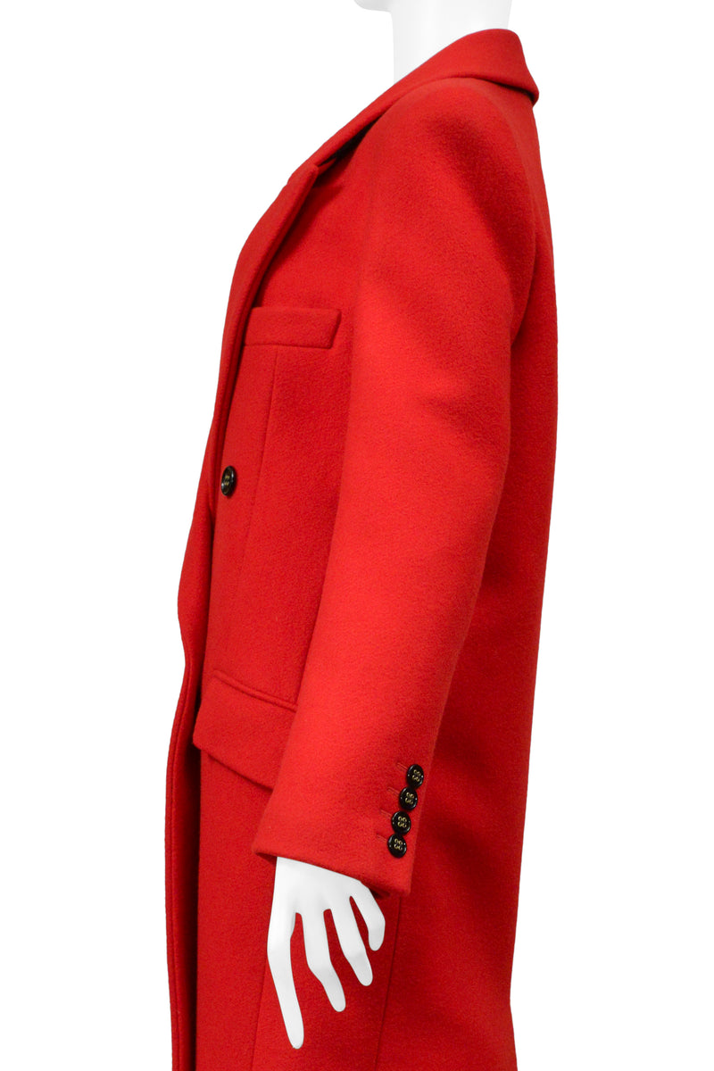 SAINT LAURENT PARIS RED WOOL COAT 2020