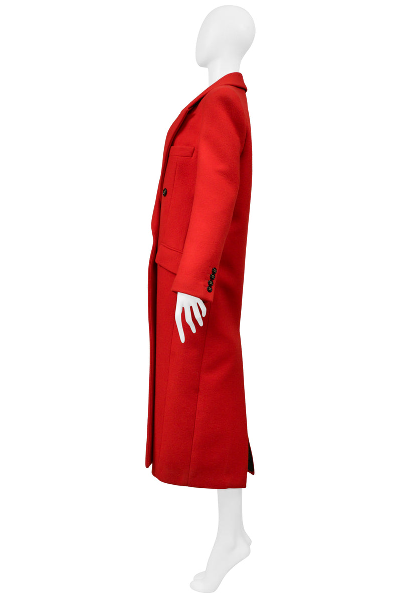 SAINT LAURENT PARIS RED WOOL COAT 2020