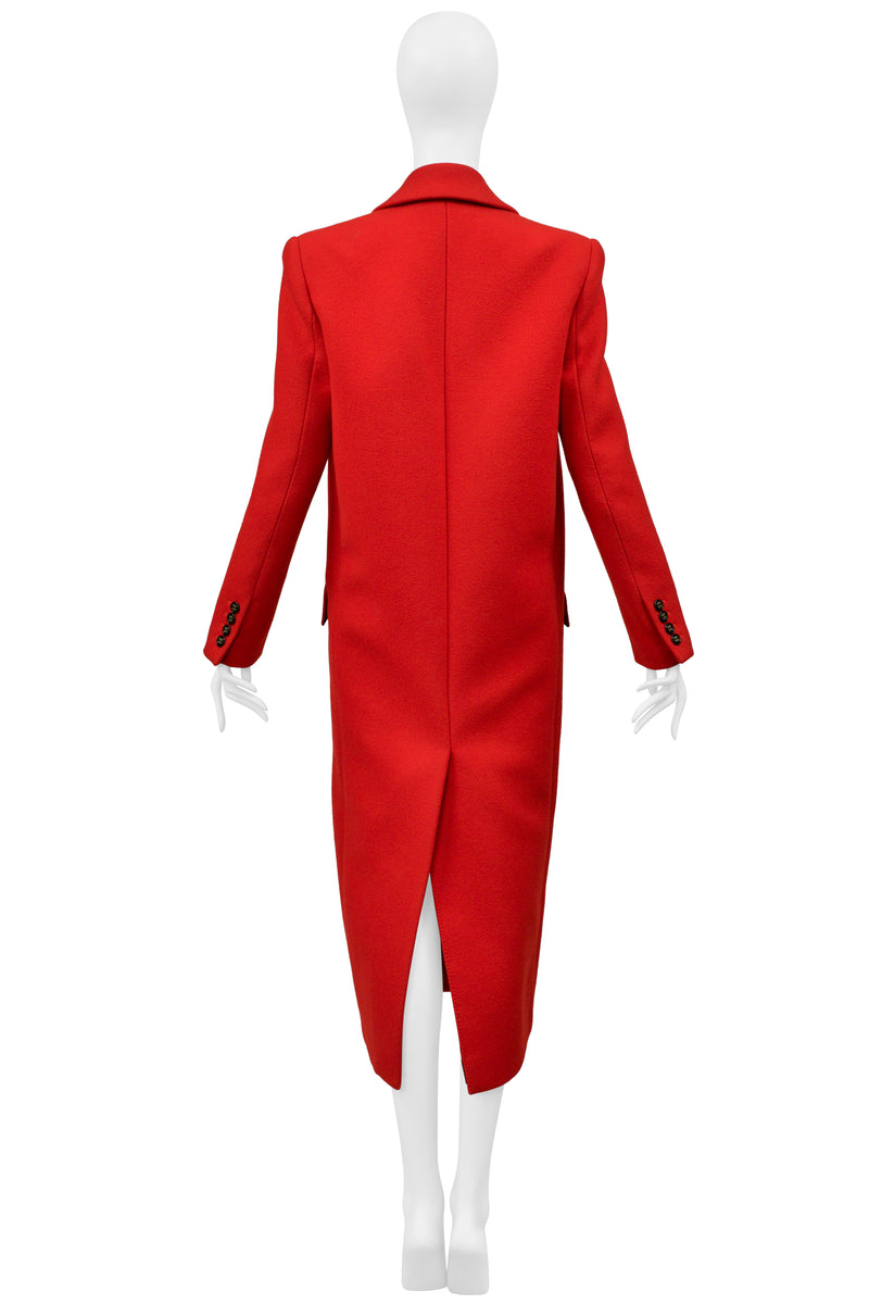 SAINT LAURENT PARIS RED WOOL COAT 2020