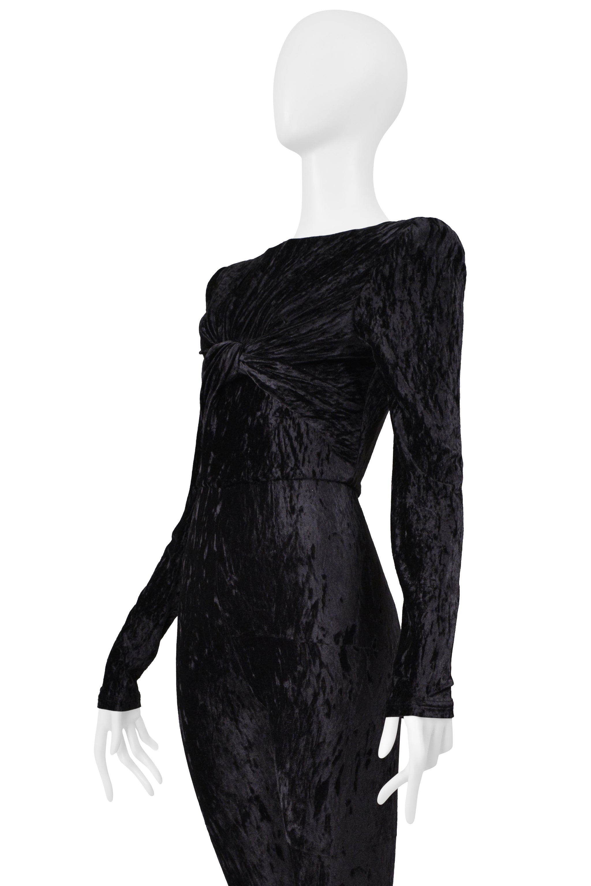 SAINT LAURENT PARIS MIDNIGHT CRUSHED VELVET JUMPSUIT 2021