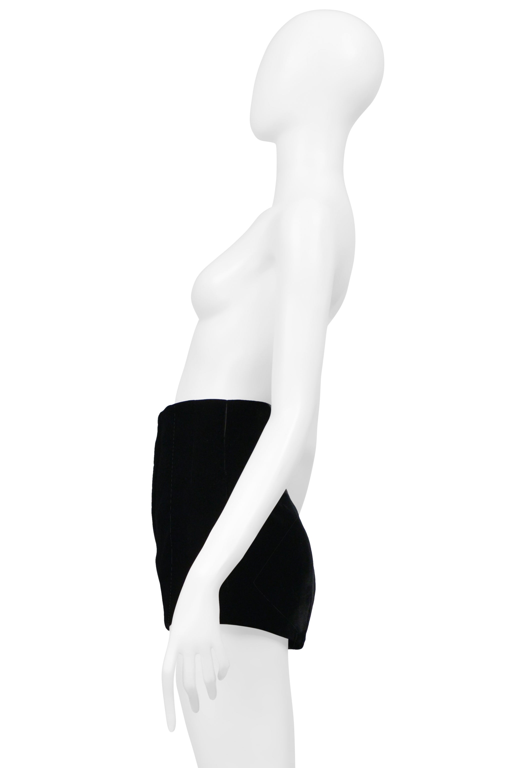 SAINT LAURENT PARIS BLACK VELVET MINI SHORTS 2021