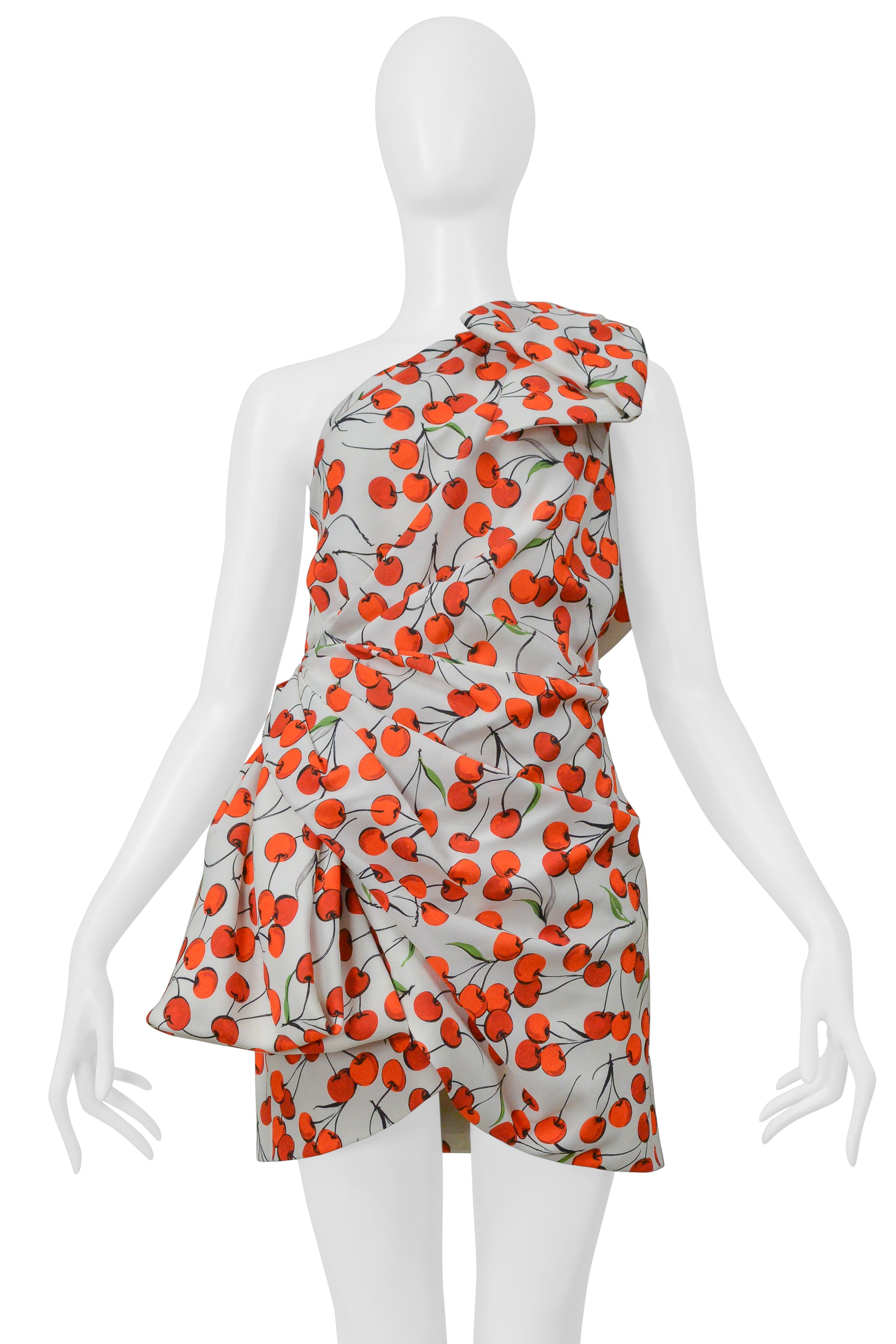 SAINT LAURENT PARIS CHERRY PRINT DRESS