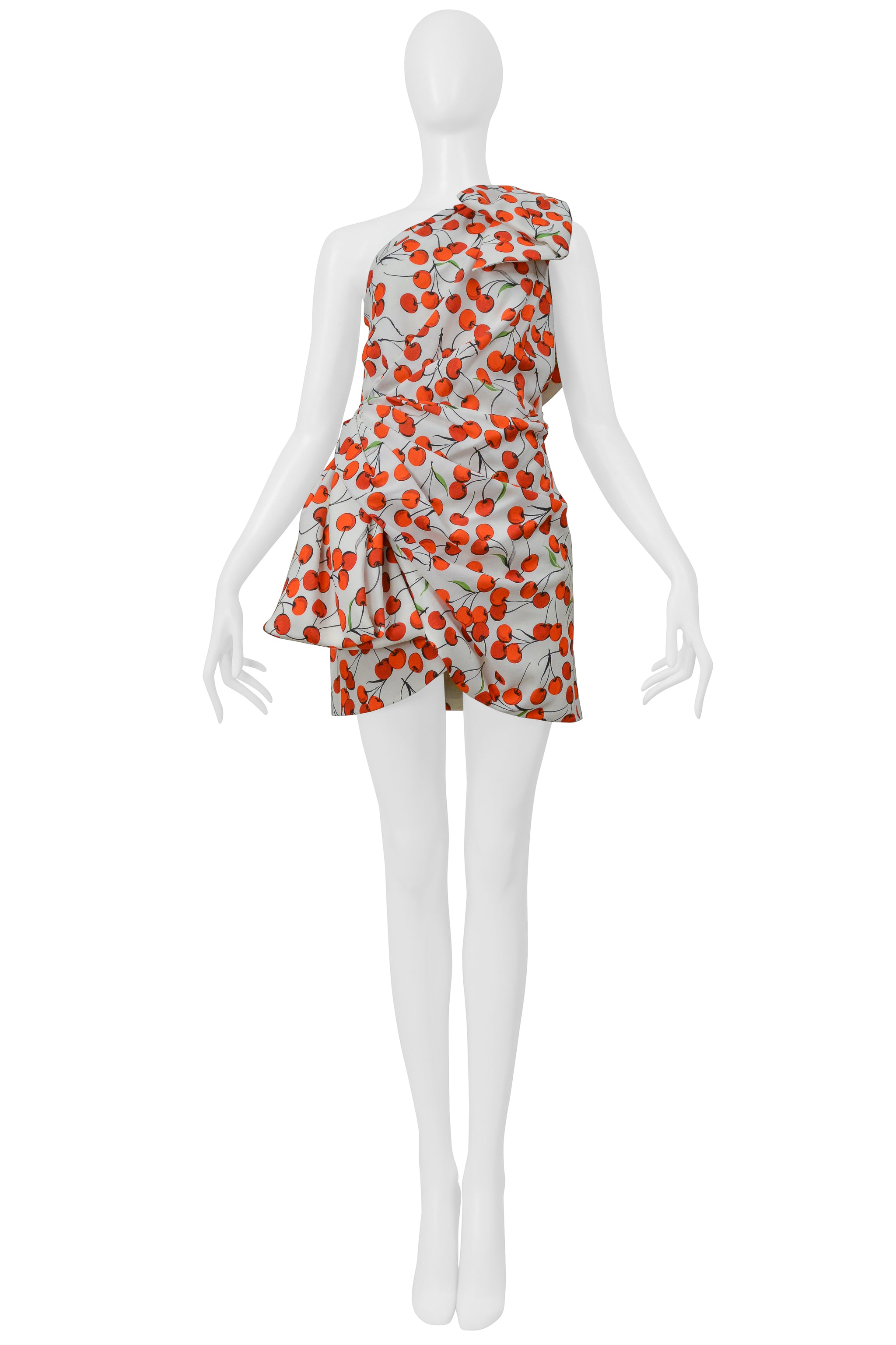 SAINT LAURENT PARIS CHERRY PRINT DRESS