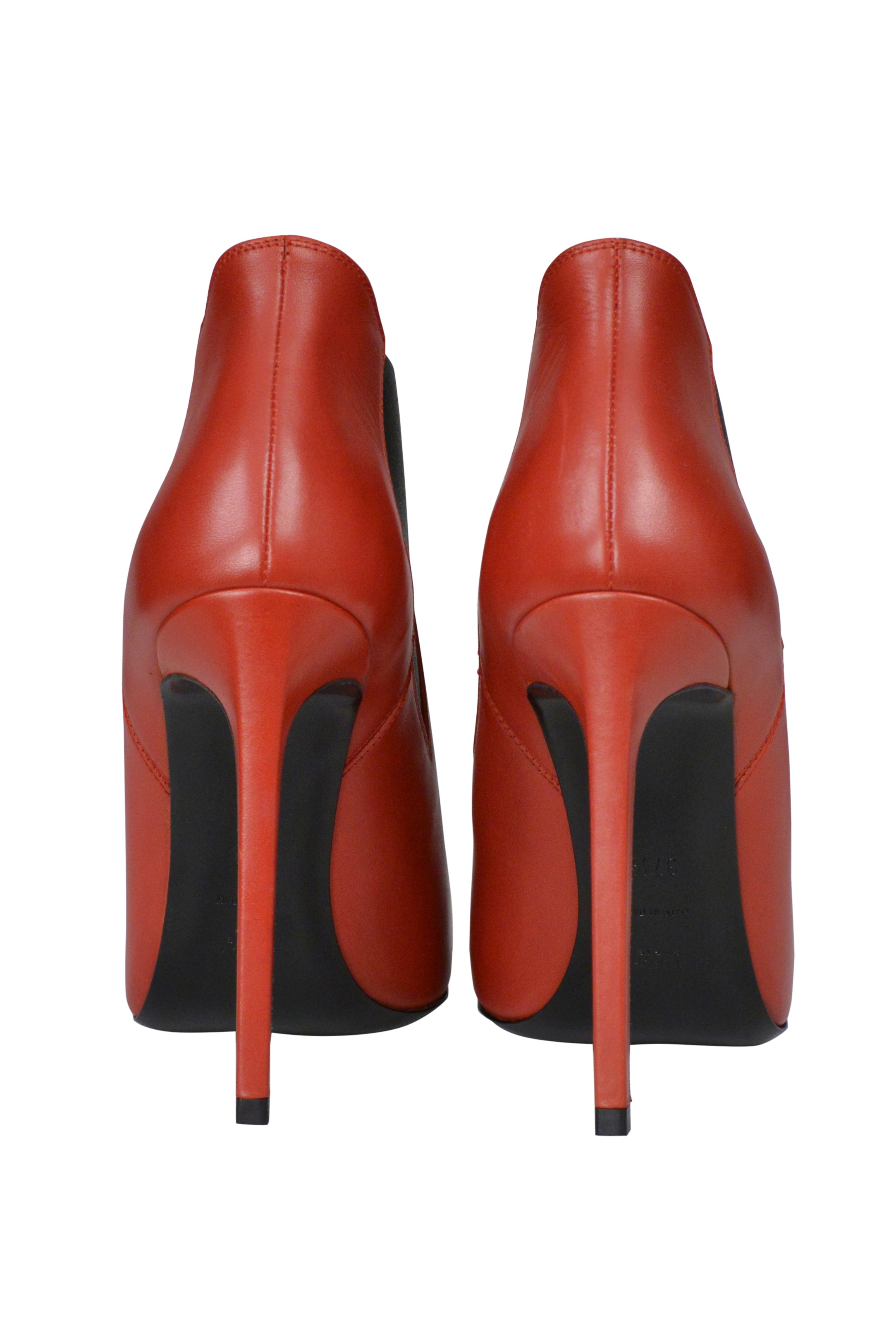 SAINT LAURENT PARIS RED ANKLE BOOTS