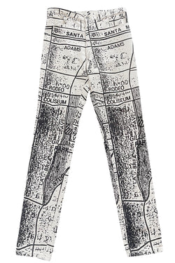 STEPHEN SPROUSE UNISEX BLACK & WHITE MAP PANTS 1980S