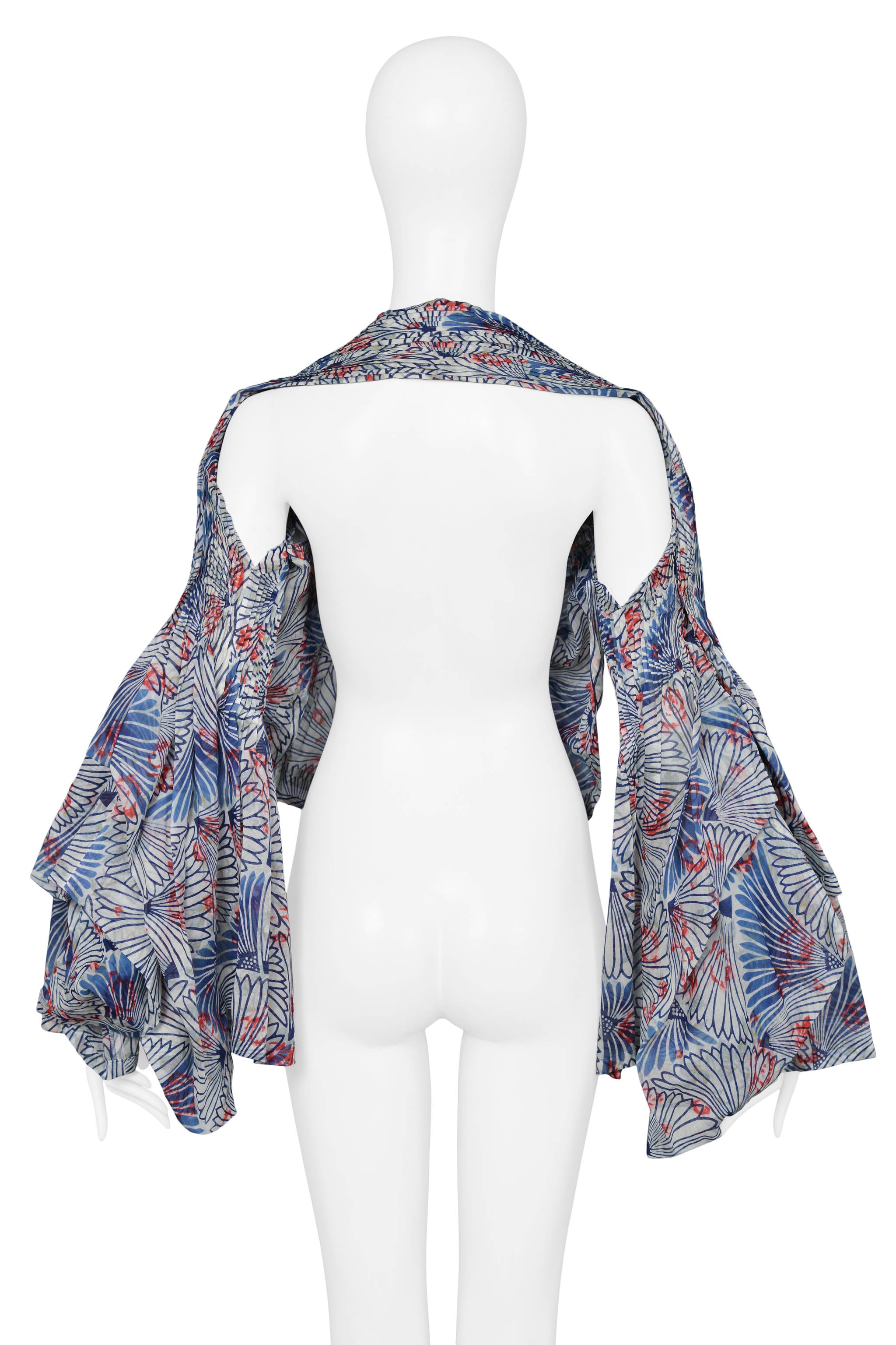 TAO FOR COMME DES GARCONS BLUE PRINTED BACKLESS TOP 2008