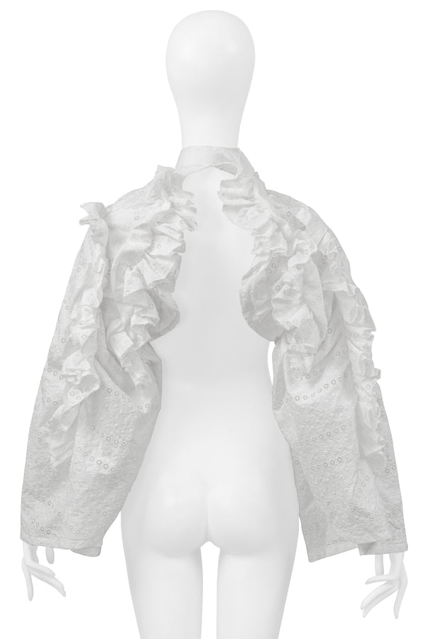 TAO FOR COMME DES GARCONS WHITE BOLERO WITH RUFFLES