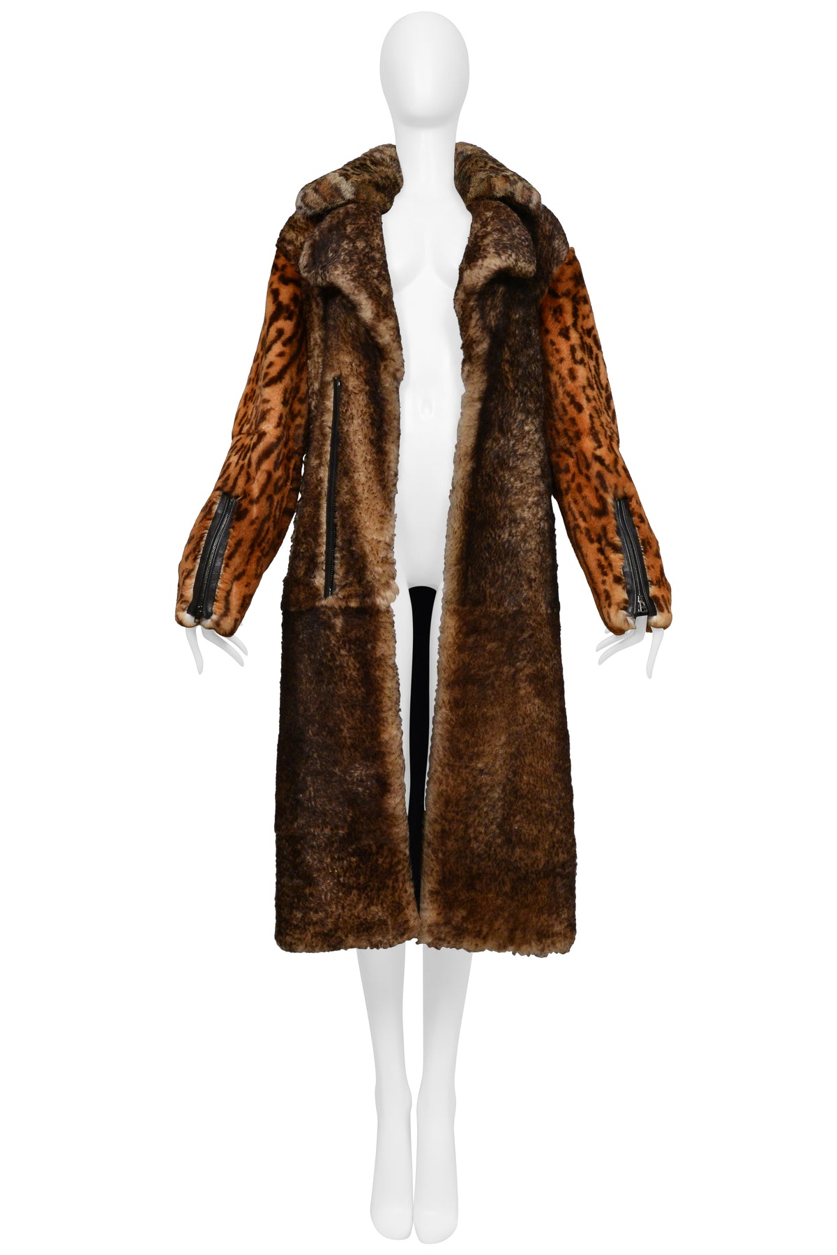 TOM FORD BROWN AND LEOPARD FUR COAT 2015