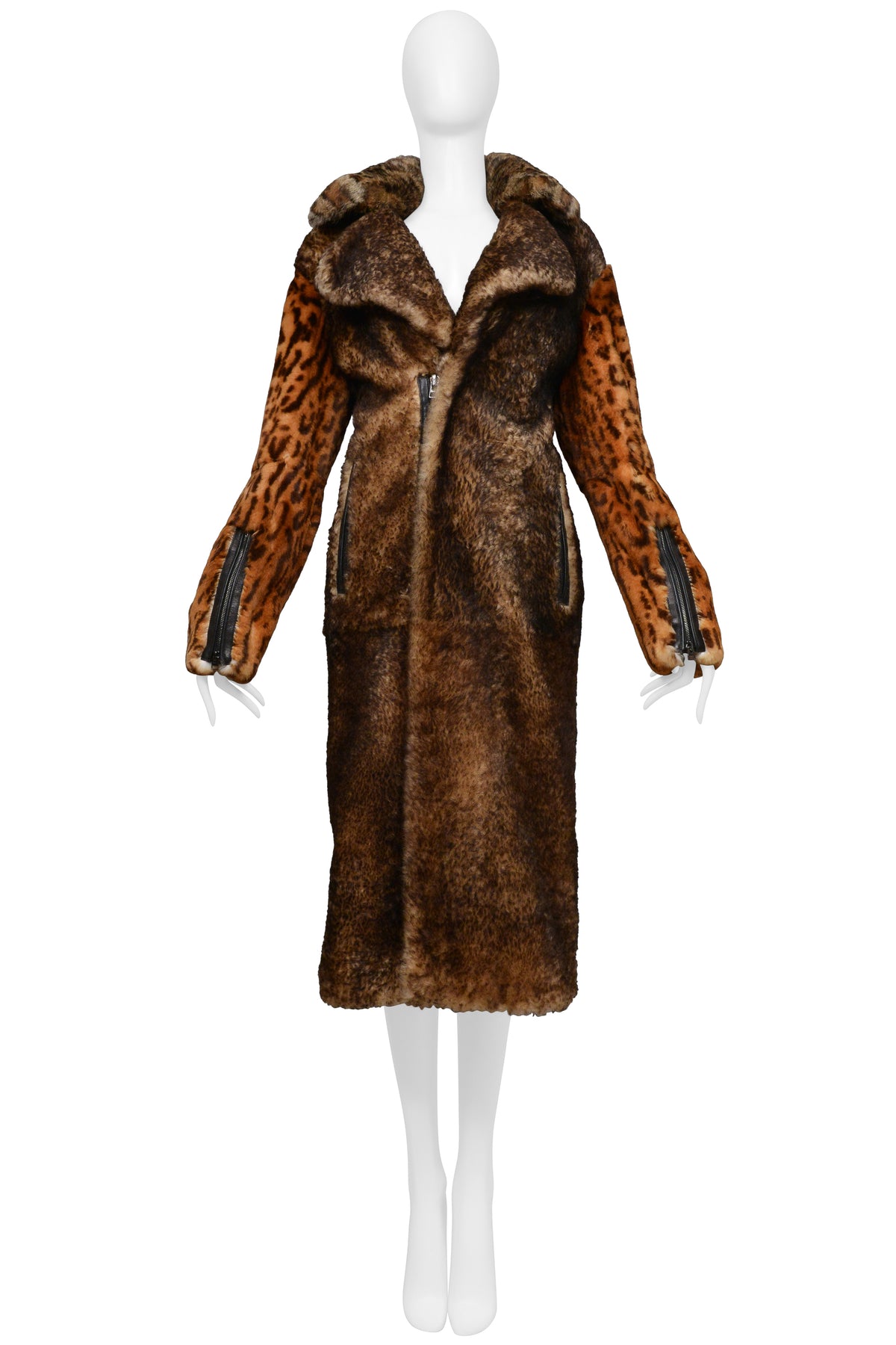 TOM FORD BROWN AND LEOPARD FUR COAT 2015