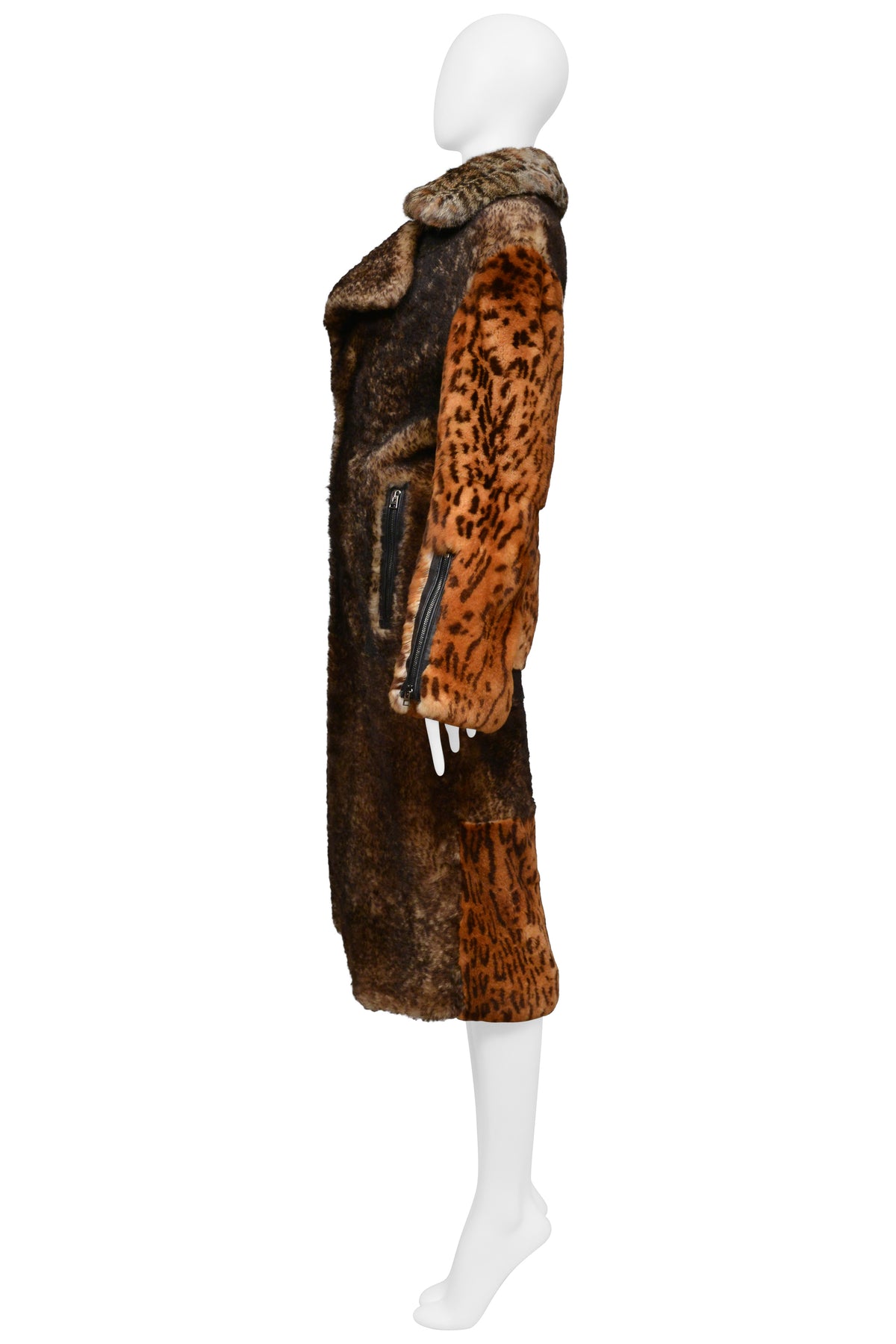 TOM FORD BROWN AND LEOPARD FUR COAT 2015