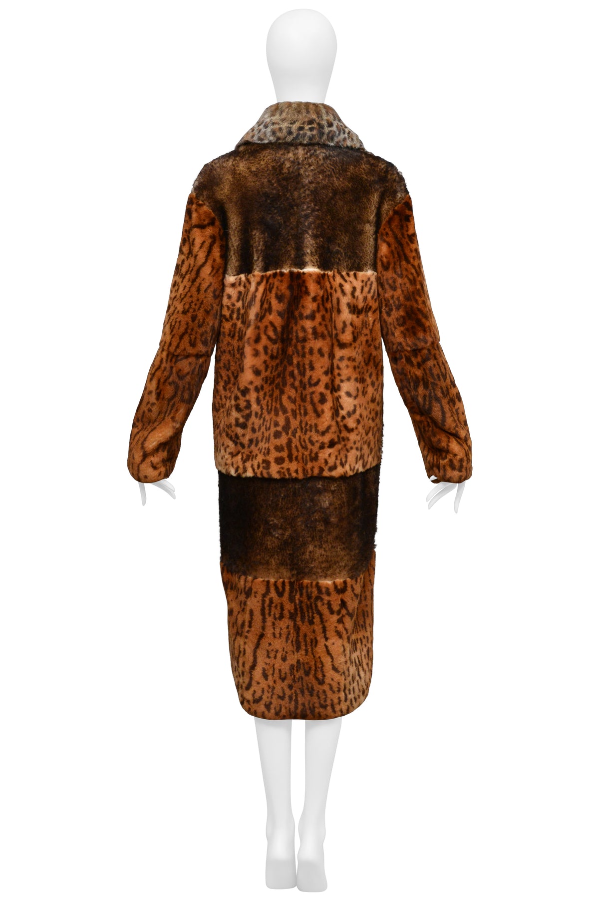 TOM FORD BROWN AND LEOPARD FUR COAT 2015