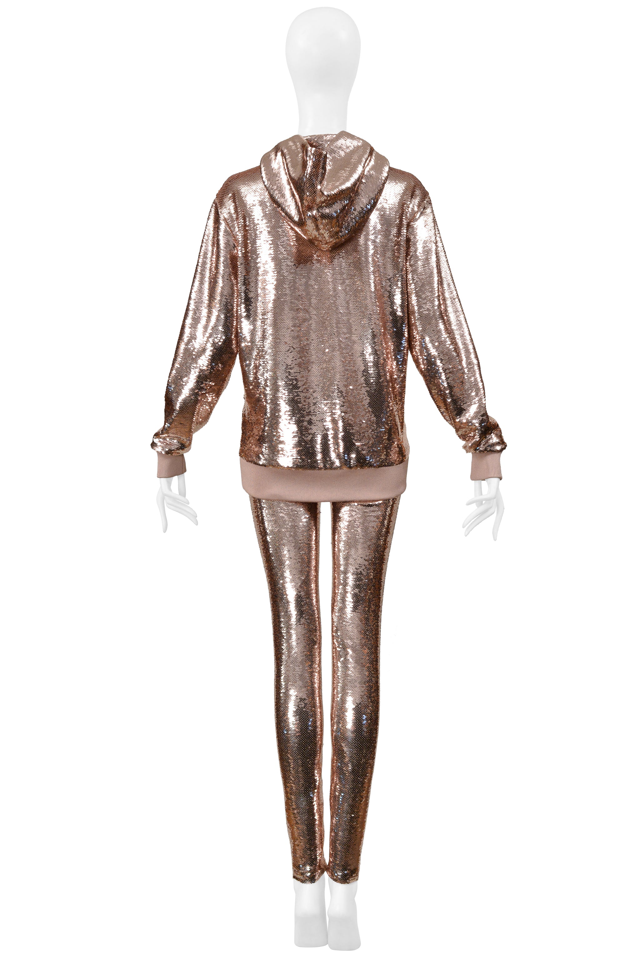 TOM FORD ROSE GOLD SEQUIN JOGGER JACKET 2018