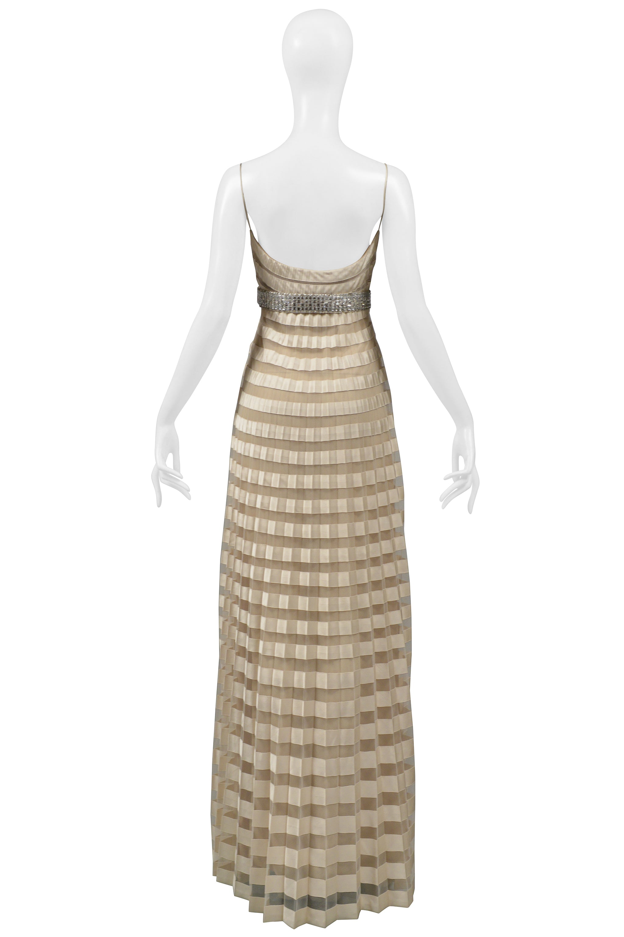 VALENTINO OFF-WHITE SATIN & TULLE EVENING GOWN 2007