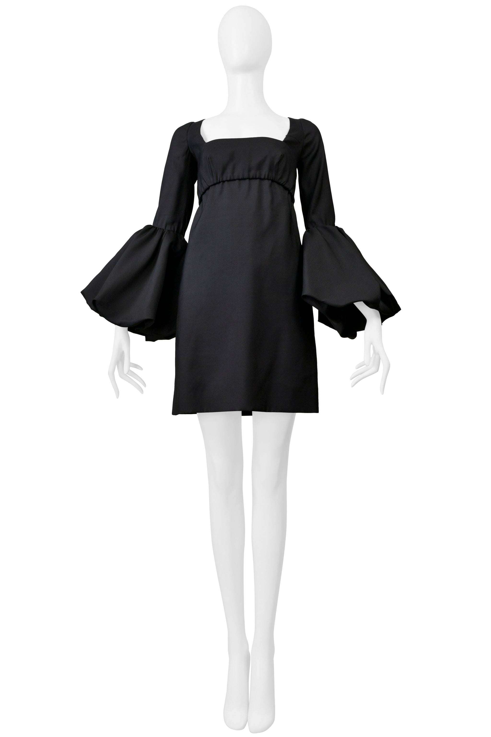VALENTINO BLACK COCKTAIL DRESS WITH POUF SLEEVES 2018
