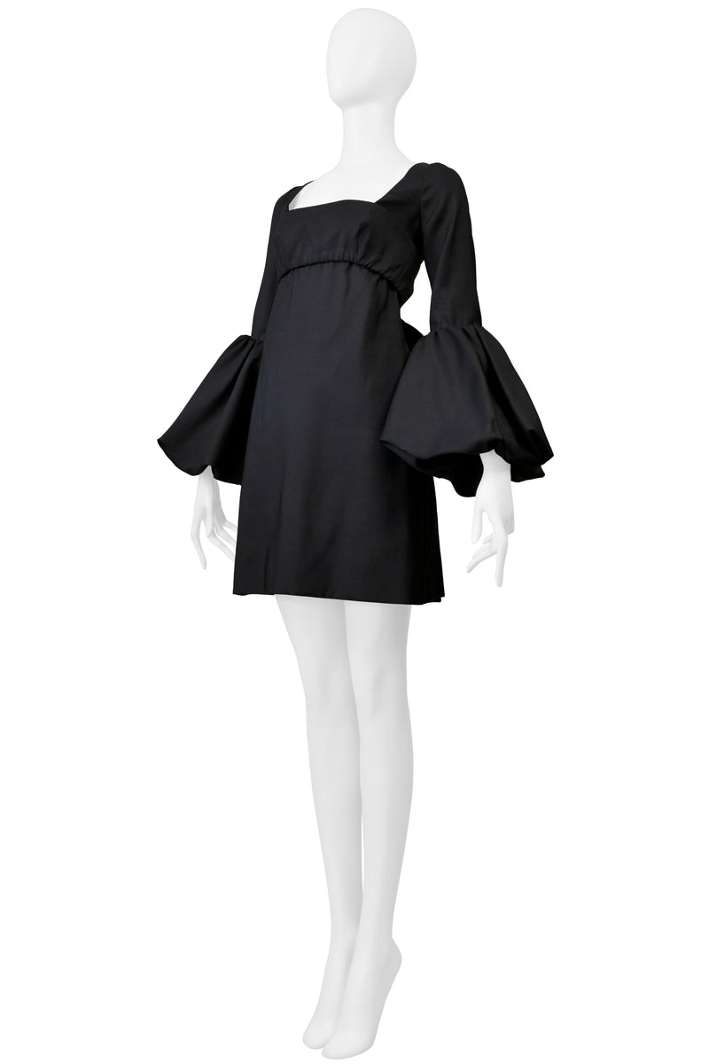 VALENTINO BLACK COCKTAIL DRESS WITH POUF SLEEVES 2018