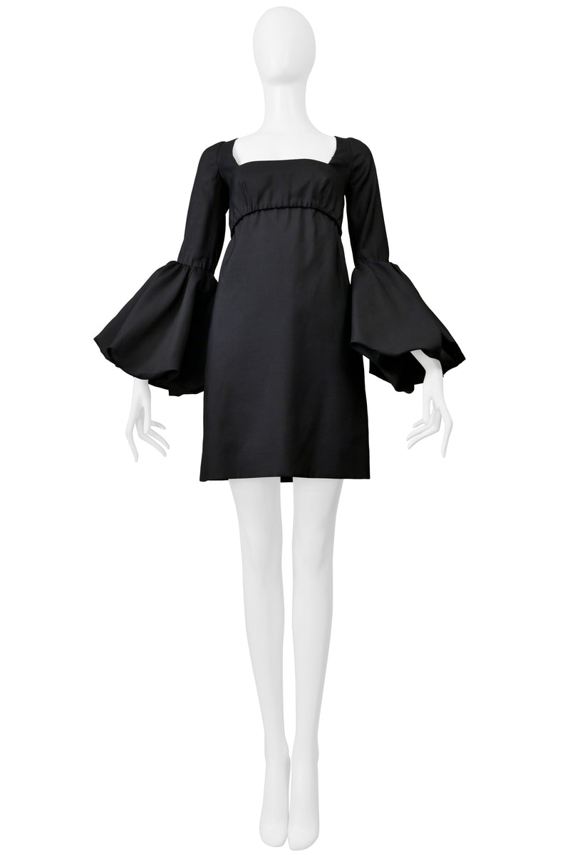 VALENTINO BLACK COCKTAIL DRESS WITH POUF SLEEVES 2018