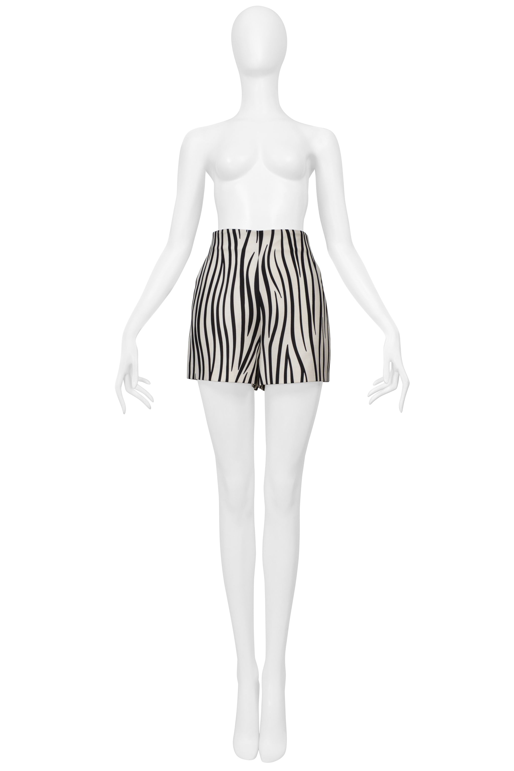 VALENTINO BLACK AND WHITE ZEBRA STRIPED SHORT SET