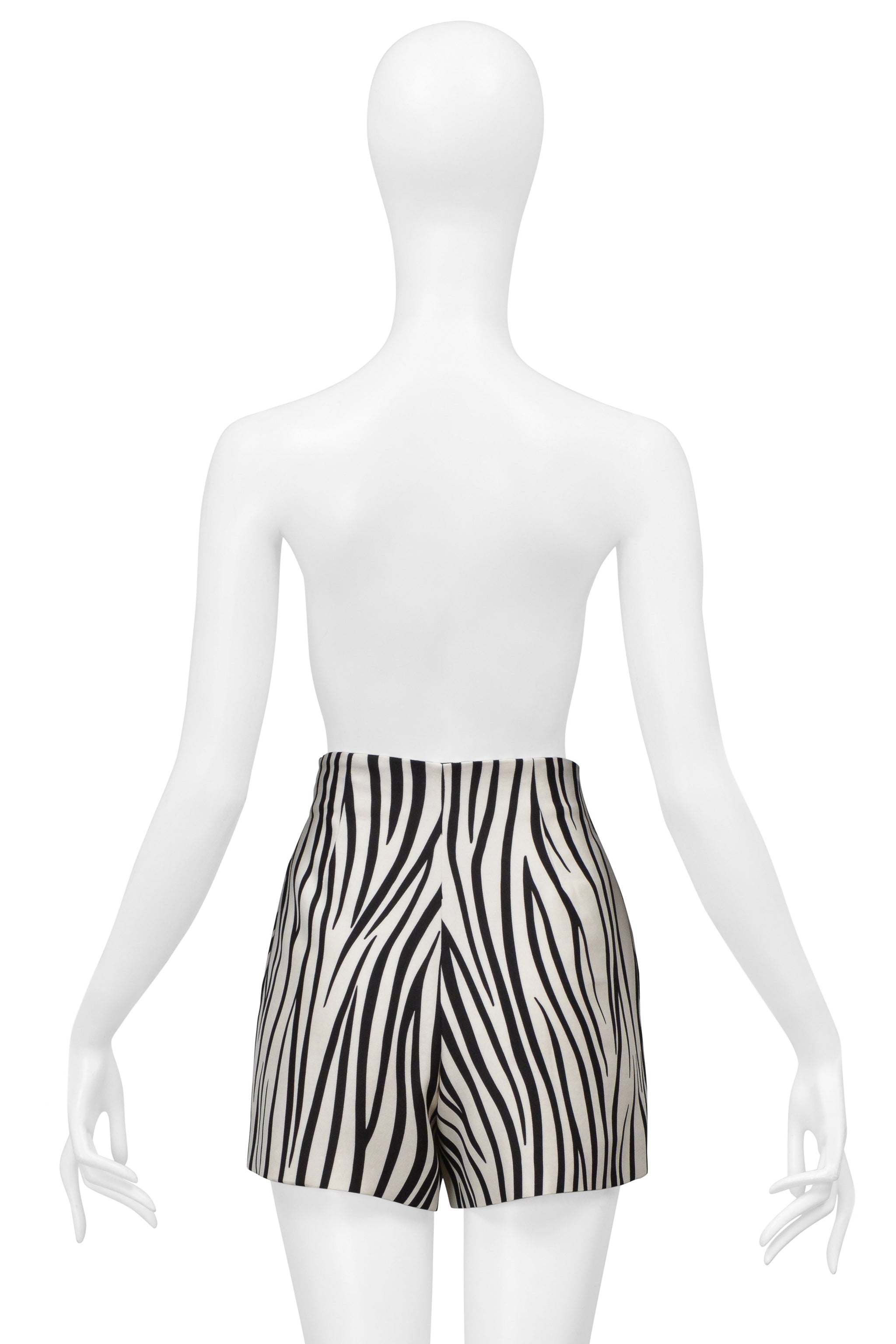 VALENTINO BLACK AND WHITE ZEBRA STRIPED SHORT SET