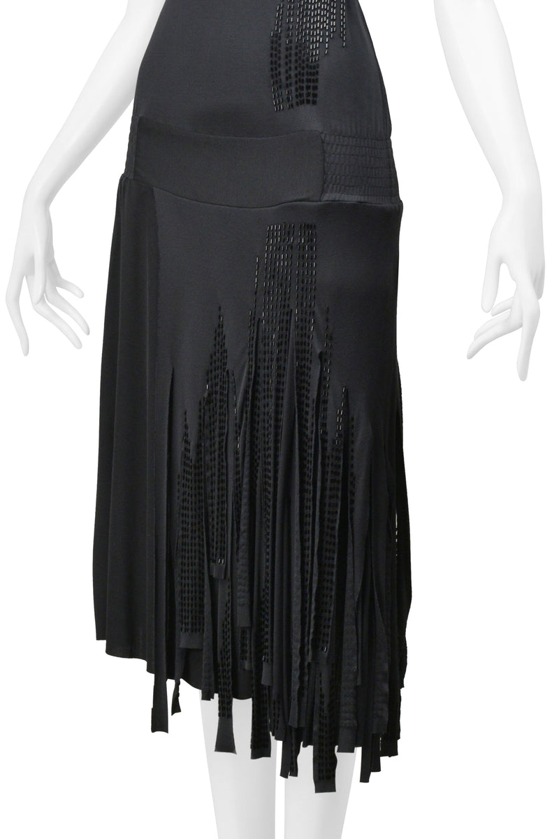 VERONIQUE BRANQUINHO BLACK TANK DRESS WITH BEADING 2007