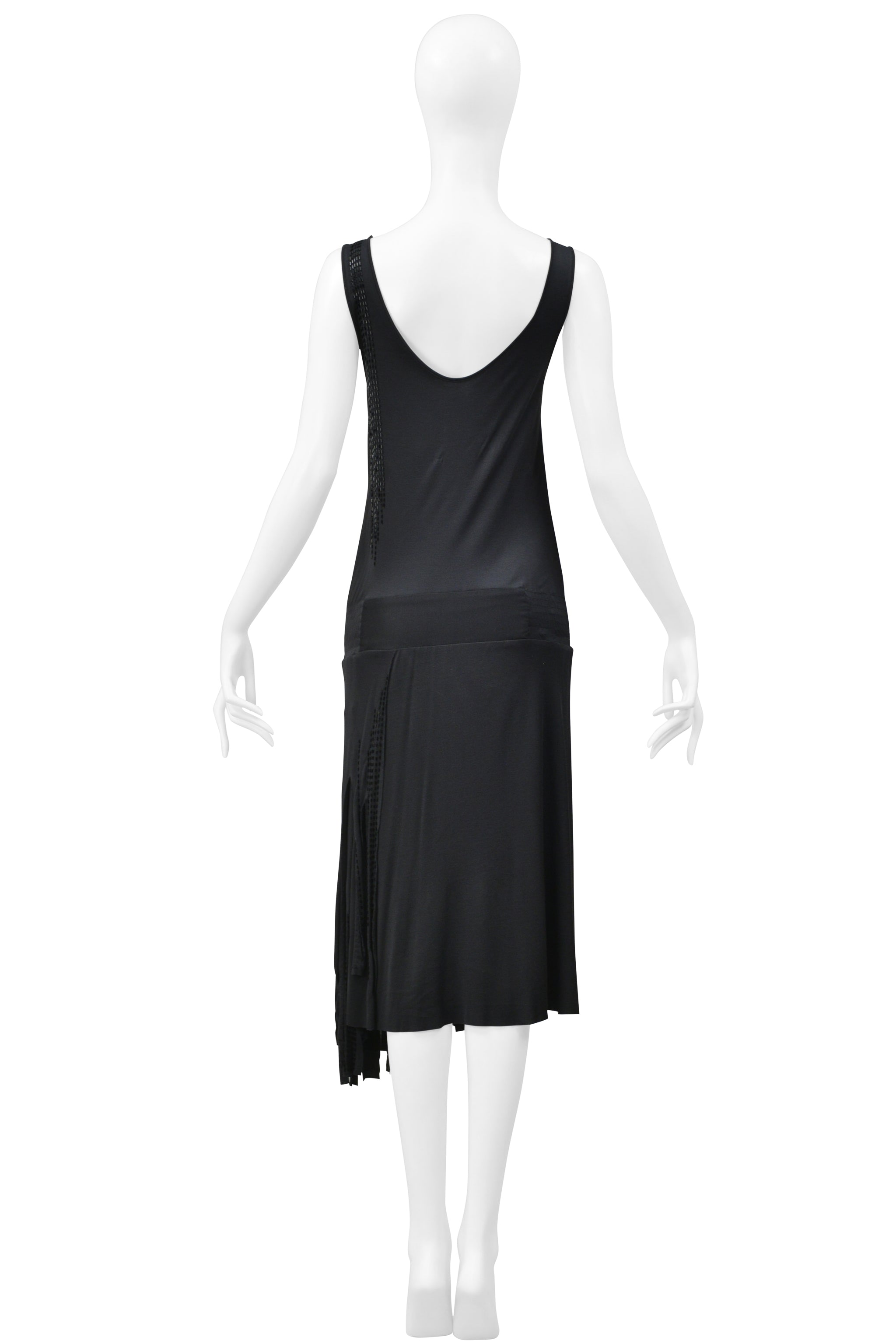 VERONIQUE BRANQUINHO BLACK TANK DRESS WITH BEADING 2007
