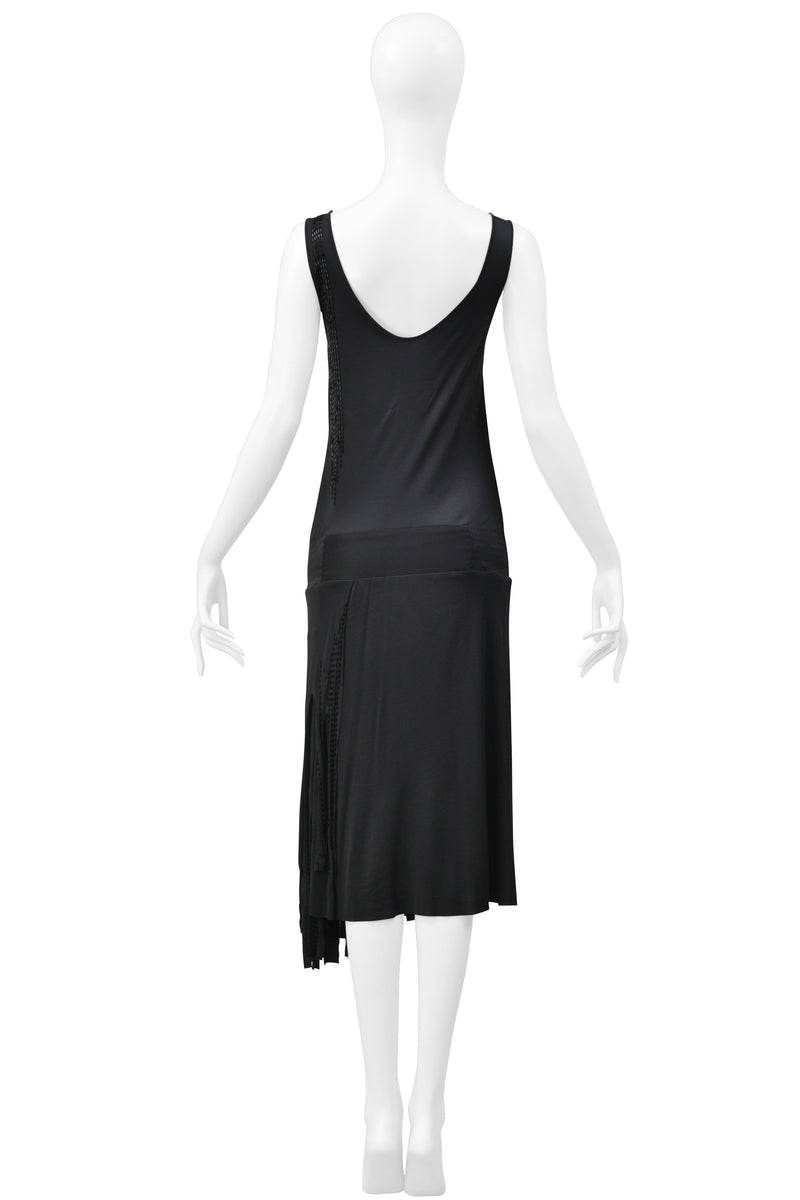 VERONIQUE BRANQUINHO BLACK TANK DRESS WITH BEADING 2007